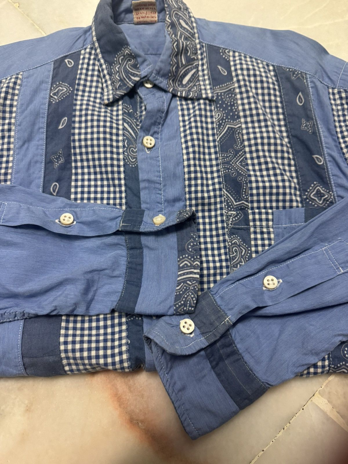 45rpm 45RPM STUDIO JAPAN PEISLEY PATHWORK SHIRT RARE STYLE Size US S / EU 44-46 / 1 - 13 Thumbnail
