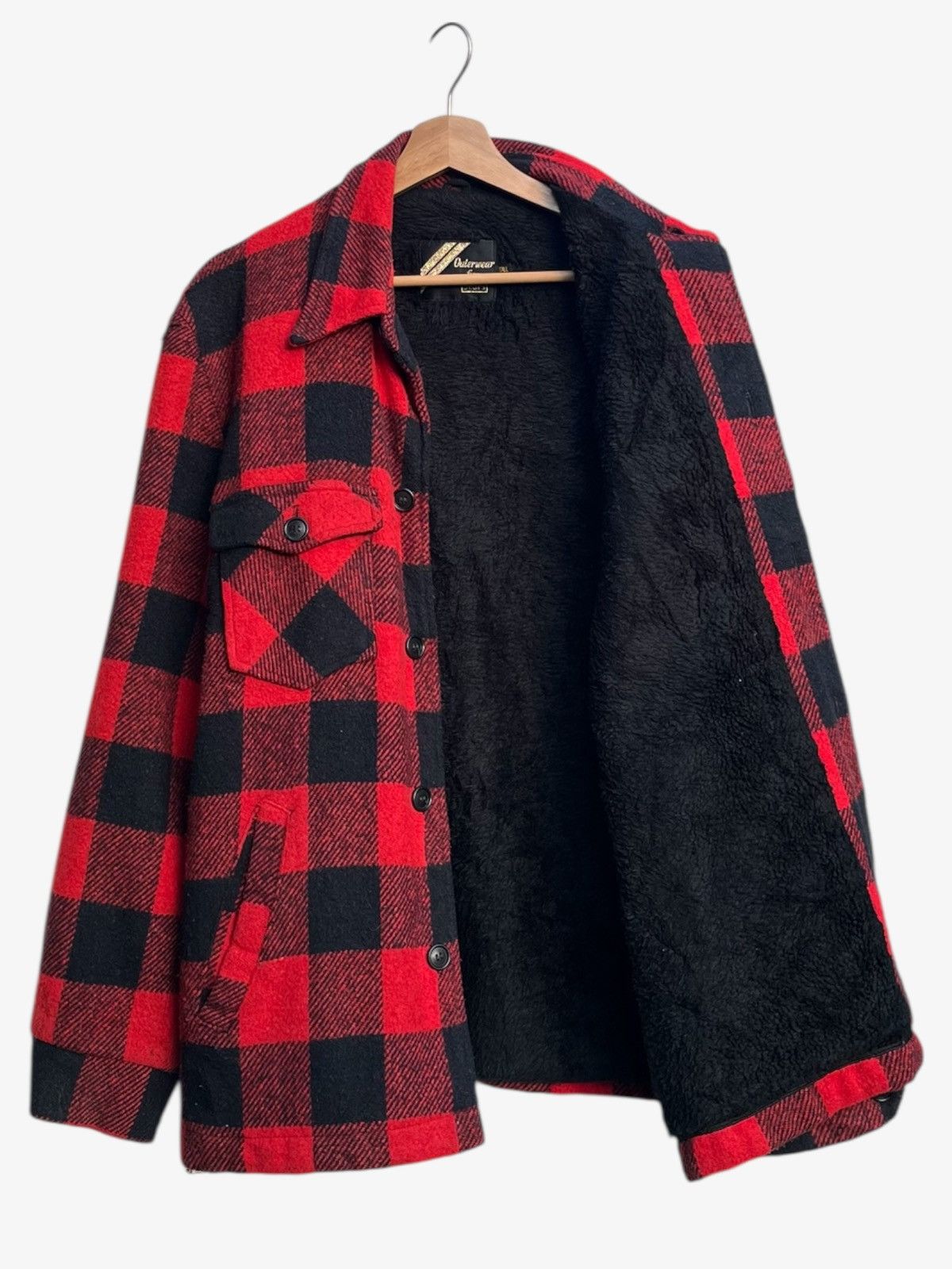 Sears Vintage 80’s Sears Buffalo Plaid Flannel Jacket Size US L / EU 52-54 / 3 - 3 Thumbnail