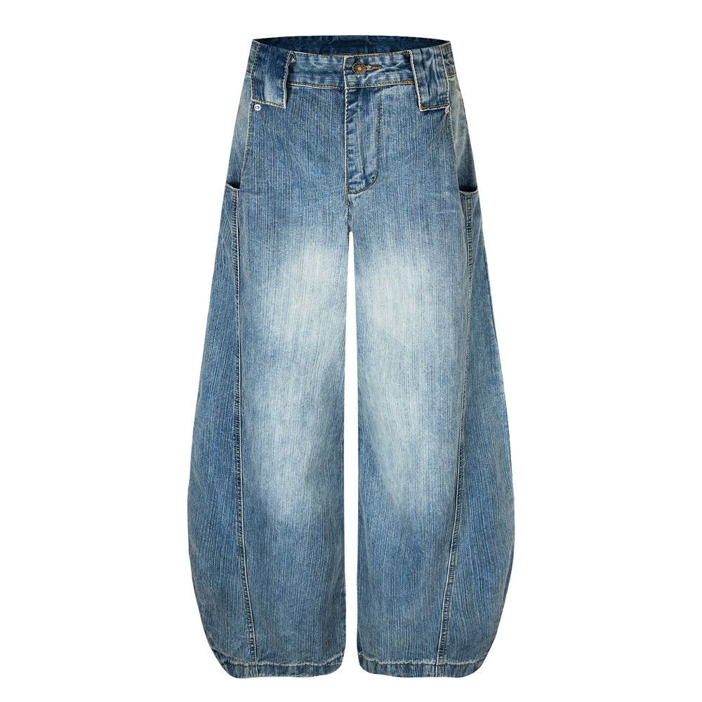 Jean Men's washed distressed loose-fitting scimitar jeans Size US 32 / EU 48 - 1 Thumbnail