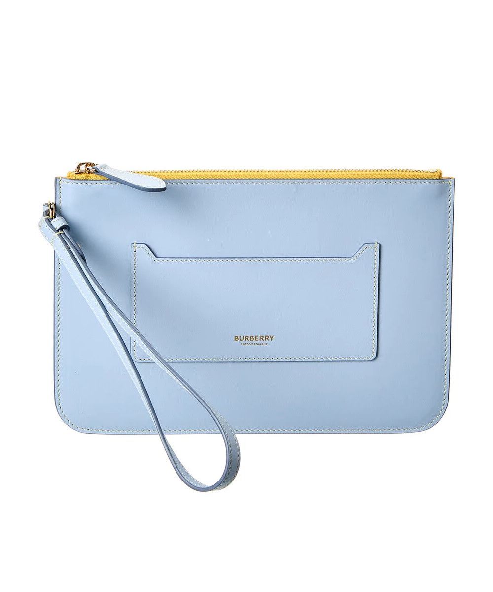 Burberry BURBERRY New Peyton light blue leather clutch bag pouch Size ONE SIZE - 1 Thumbnail