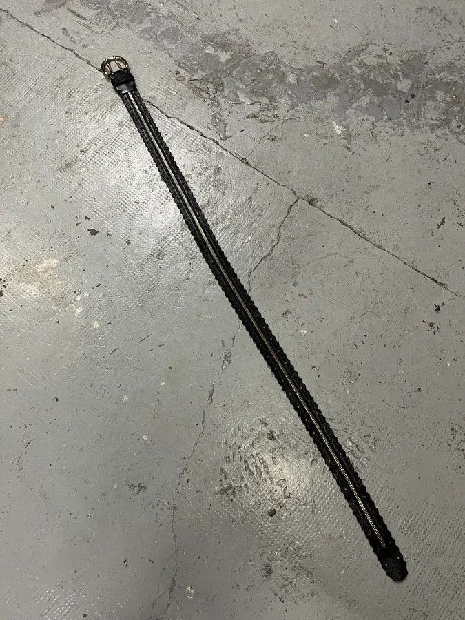 Designer × Diesel × Vintage Diesel Full Zip Black Leather Belt Size ONE SIZE - 11 Thumbnail