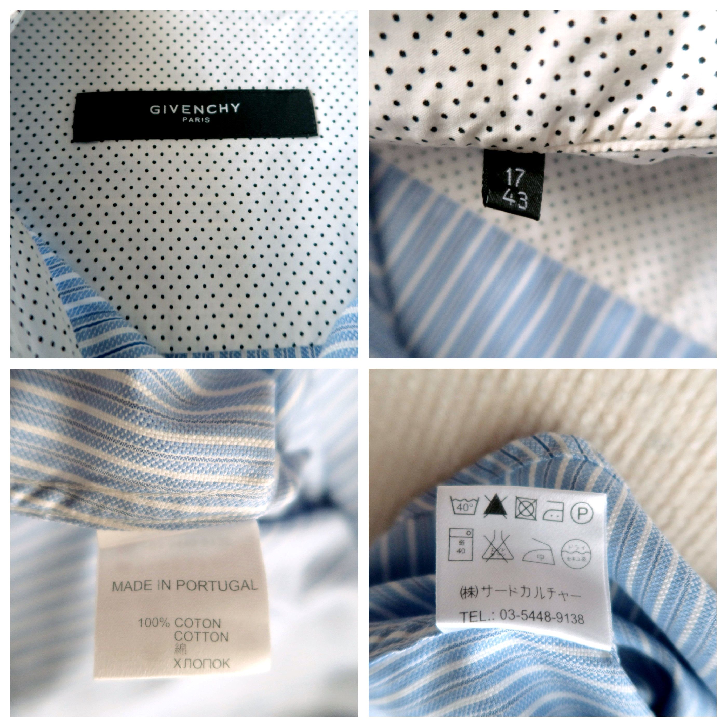 Givenchy Givenchy Blue Pinstripe Removable Collar Shirt Size US XL / EU 56 / 4 - 9 Thumbnail