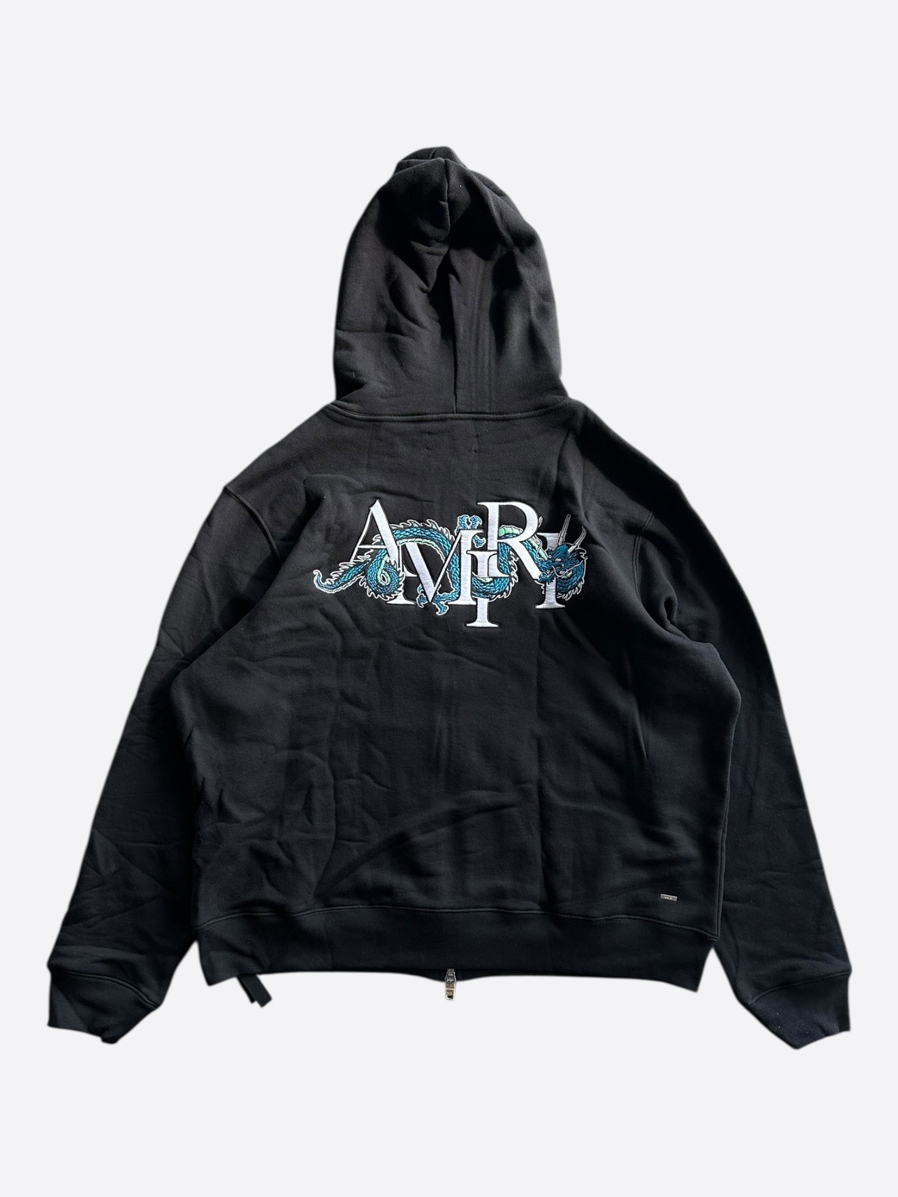 Amiri Amiri Black & White Embroidered Dragon Logo Zip Up Hoodie Size US XXL / EU 58 / 5 - 2 Thumbnail