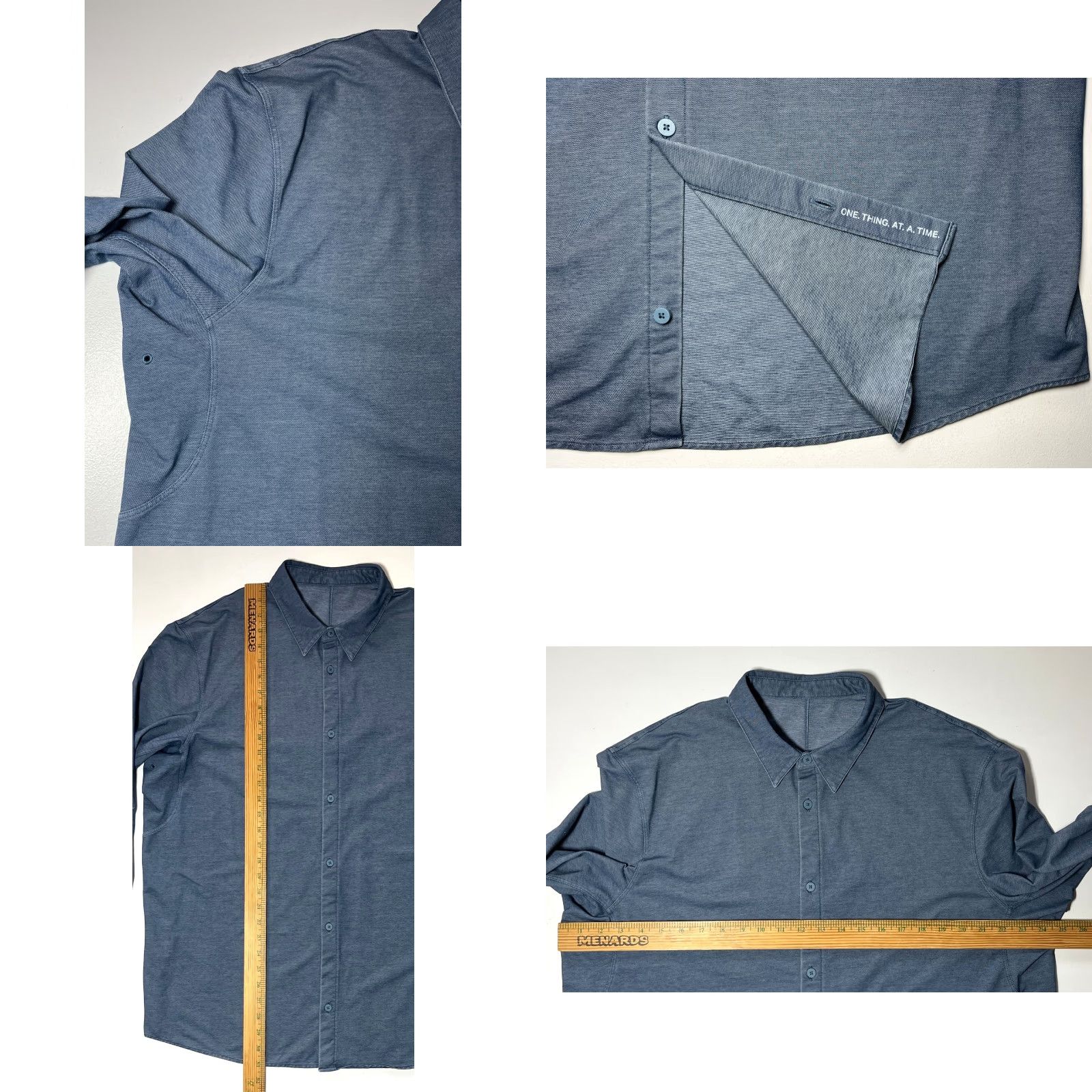 Lululemon Lululemon Men's Long Sleeve Shirt Blue XL/2XL Button-Up, Classic, Casual, Regular Fit, Breathable, All Seasons Size US XL / EU 56 / 4 - 8 Thumbnail