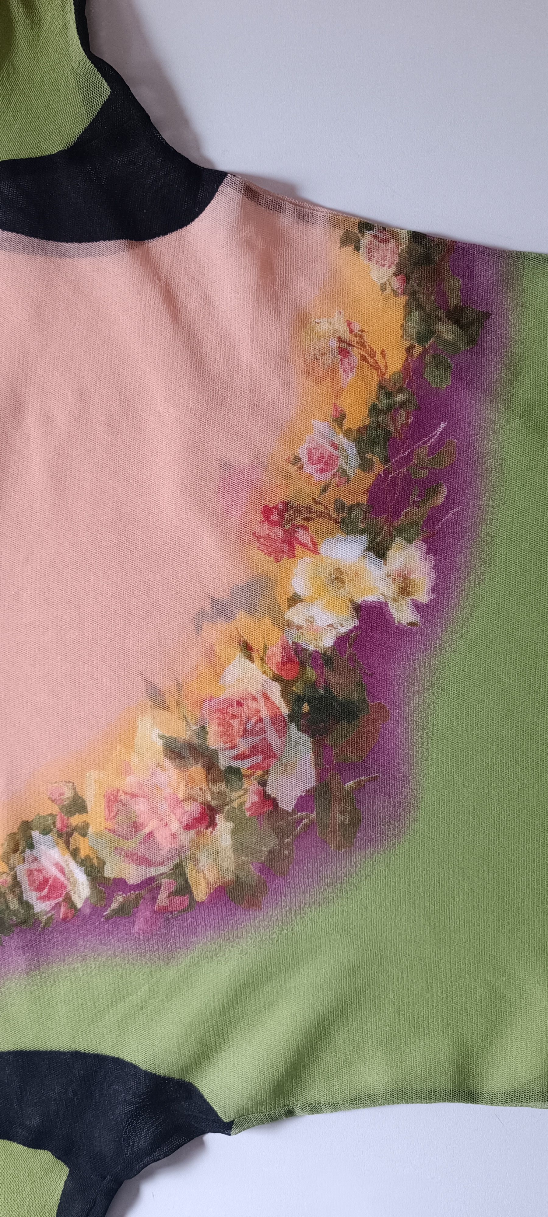 Jean Paul Gaultier SS2001_ flower print nylon mesh top Size L / US 10 / IT 46 - 22 Thumbnail