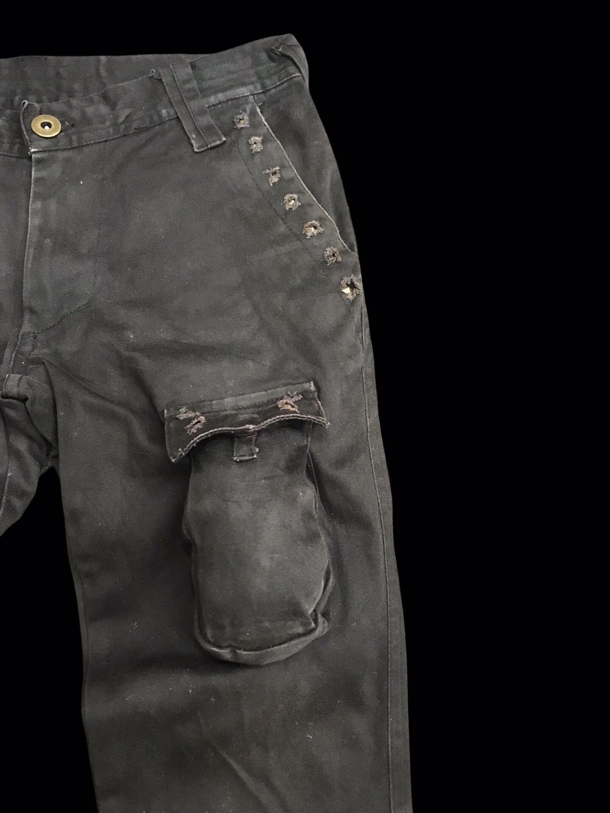 Designer × Japanese Brand semanticdesign Japan Faded Holes Style Spiky Zipper Pant F33 Size US 30 / EU 46 - 2 Thumbnail
