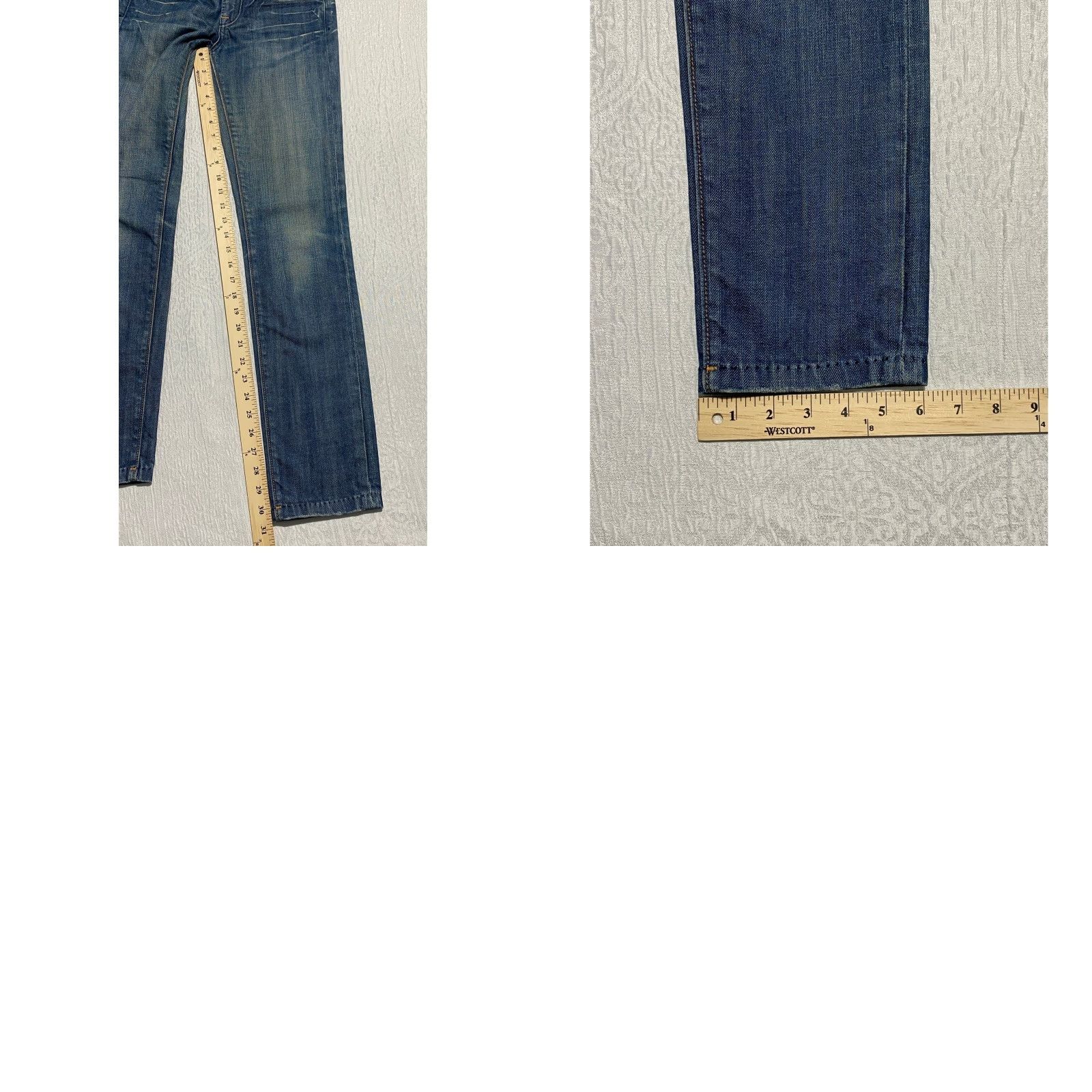 Vintage Vigoss Studio Jeans Womens 26 Blue Denim Low Rise Distressed Whiskers P20151 Size 26" / US 2 / IT 38 - 9 Thumbnail
