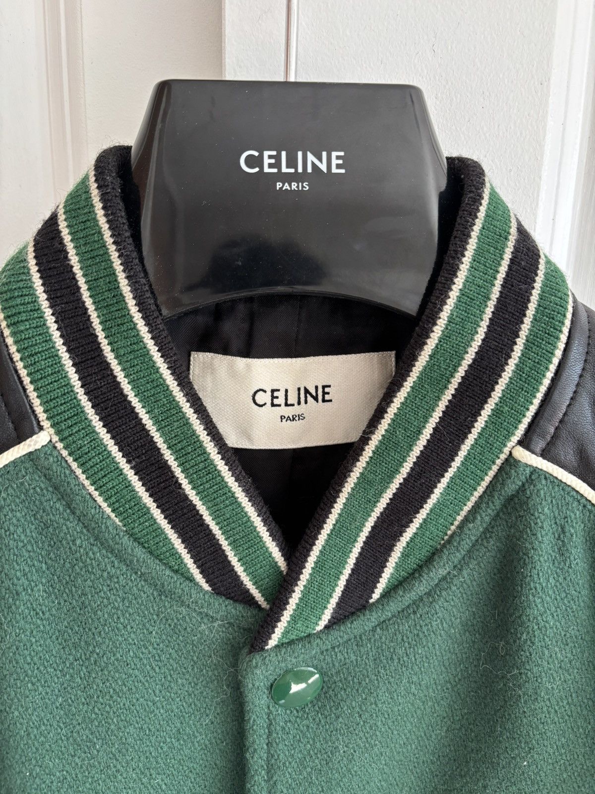 Celine Celine SS21 Green Varsity Jacket Size US S / EU 44-46 / 1 - 4 Thumbnail