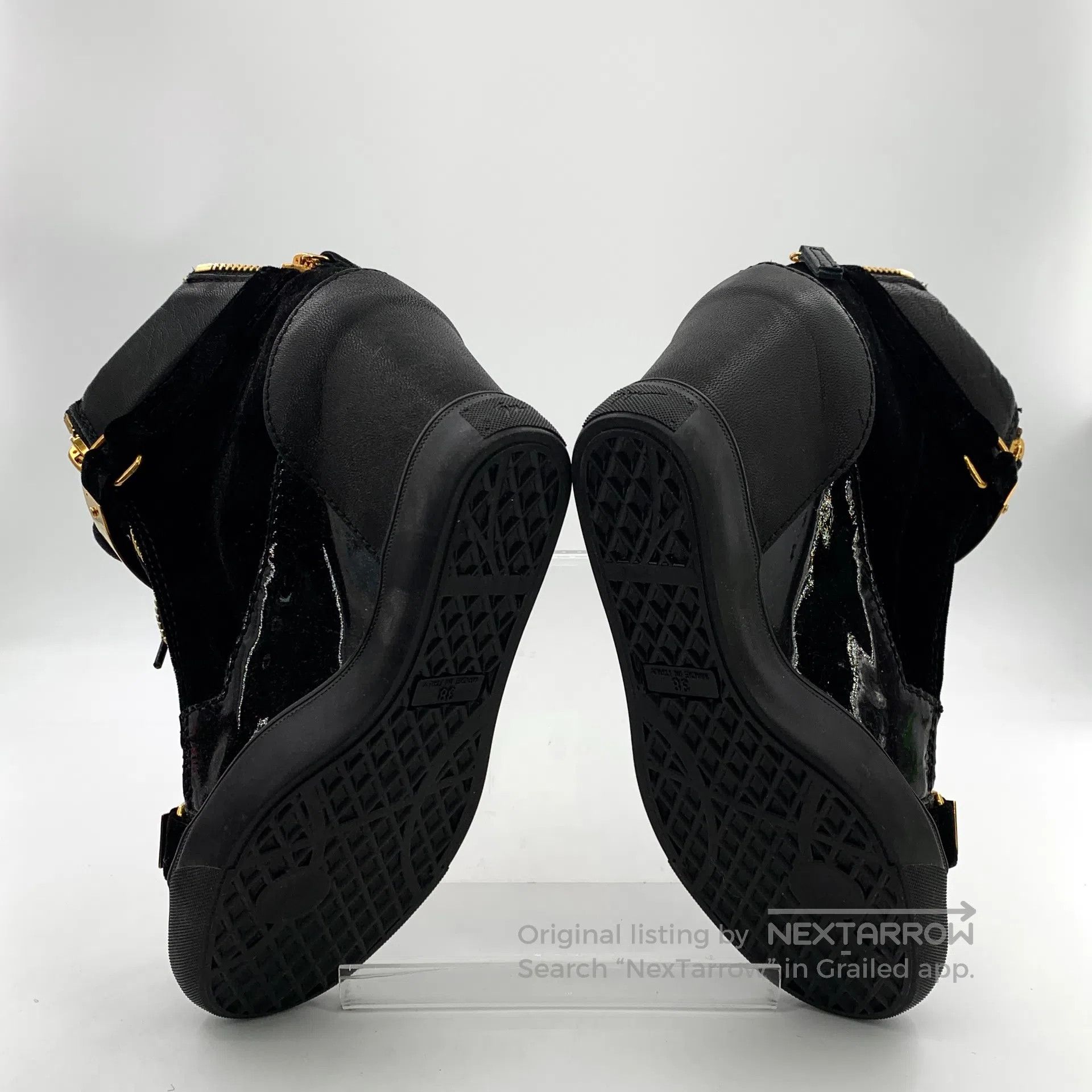 Giuseppe Zanotti Giuseppe Zanotti Black Double Zip Design Laced Wedge High Size US 8 / IT 38 - 5 Thumbnail