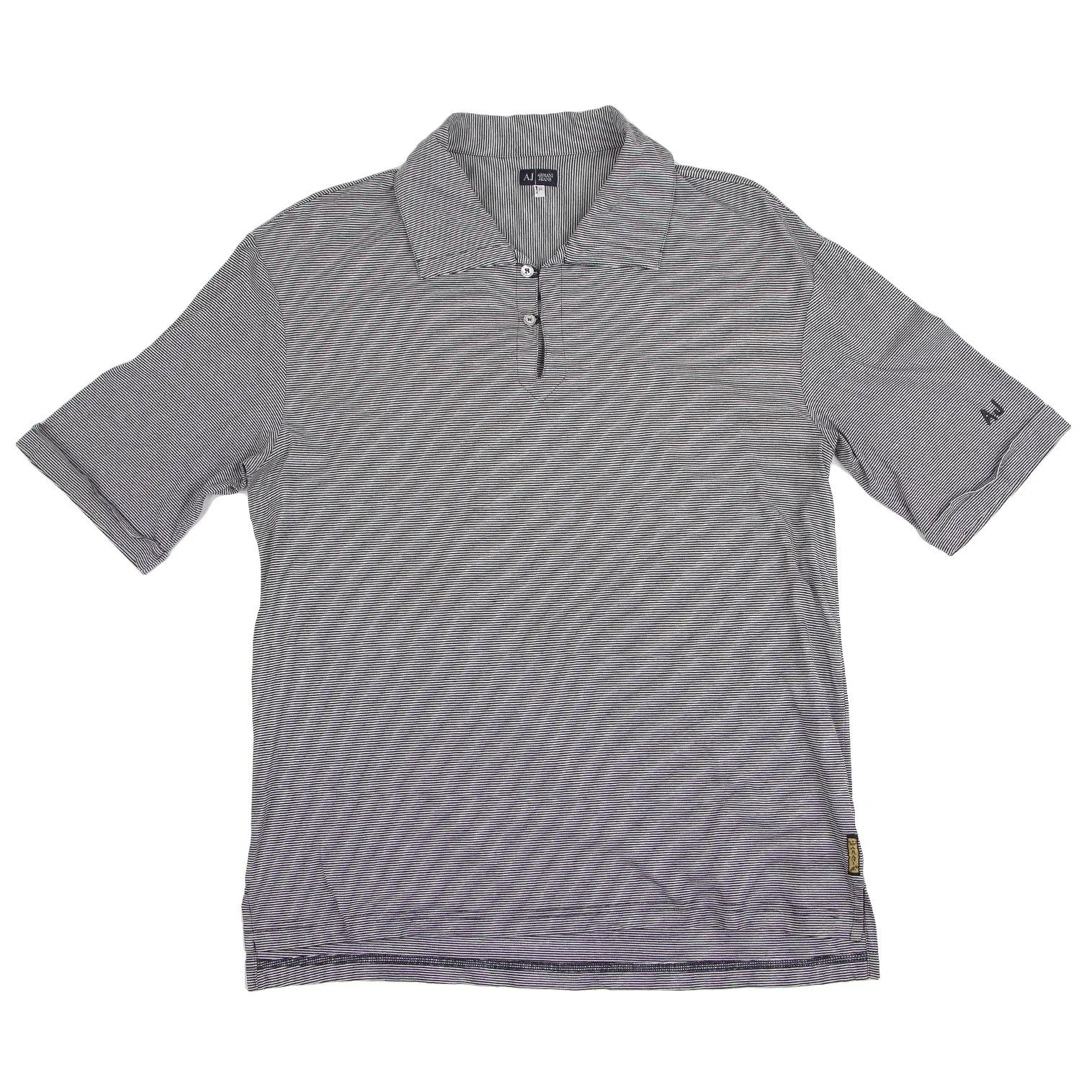 Armani Stretch Stripe Polo Shirt in Black and White, Size XL Size US XXS / EU 40 - 1 Thumbnail