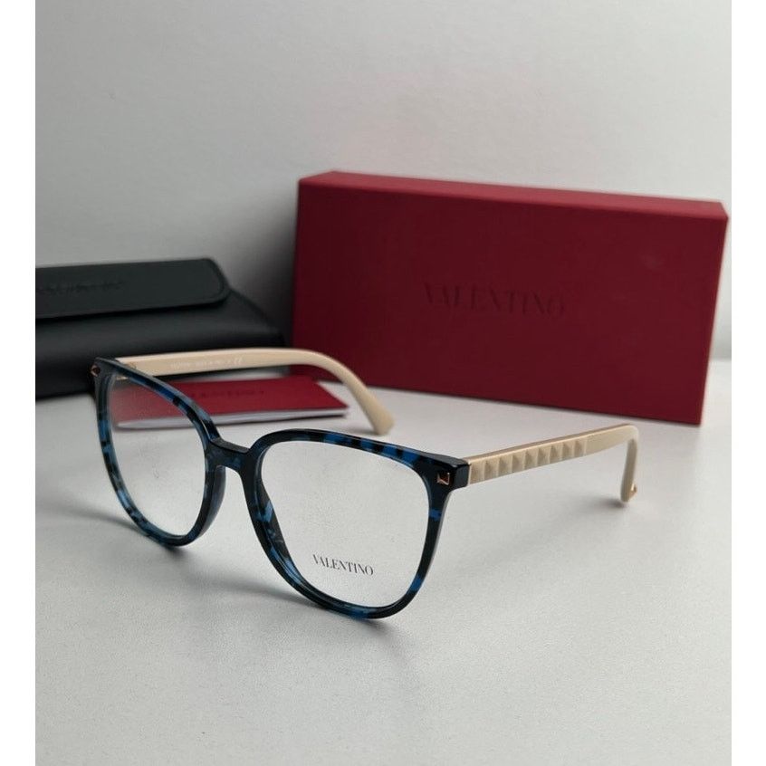 Valentino NEW Valentino VA3059 Eyeglasses Frames in Blue Havana Size ONE SIZE - 1 Thumbnail