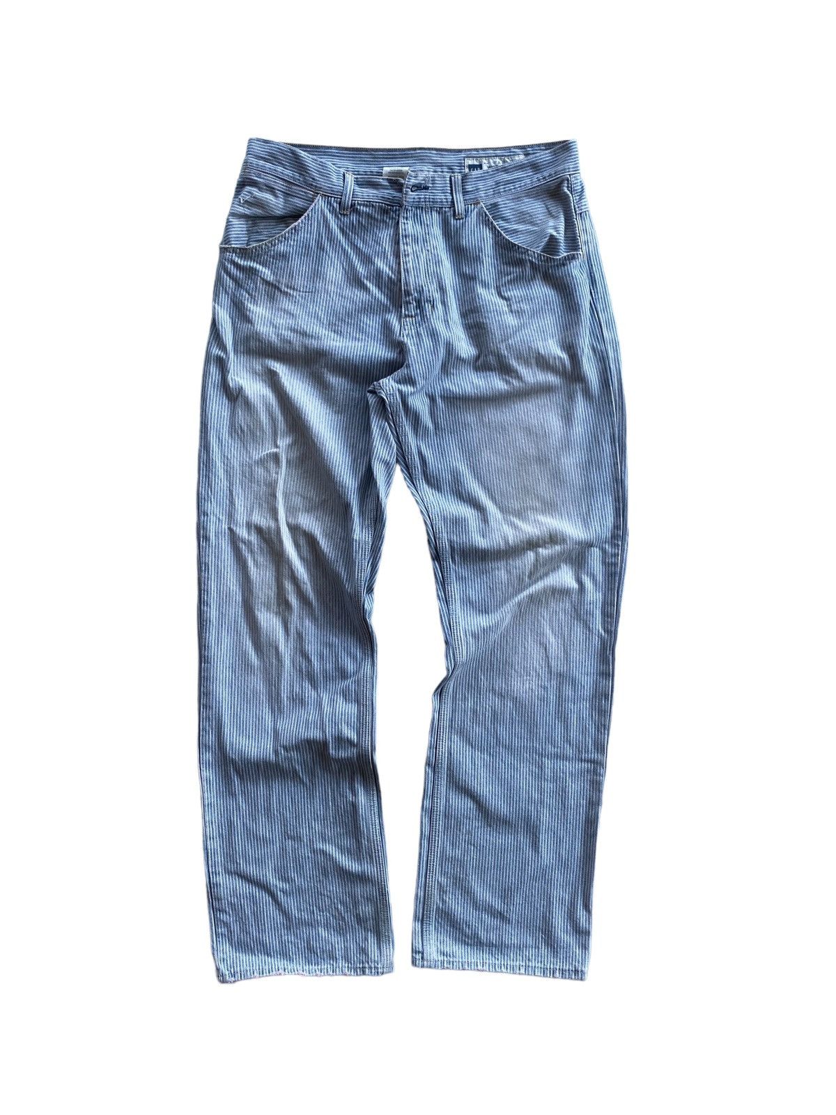 image of Distressed Denim x Gap Worker Hickory Distressed Pants in Blue Distressed, Men's (Size 35)