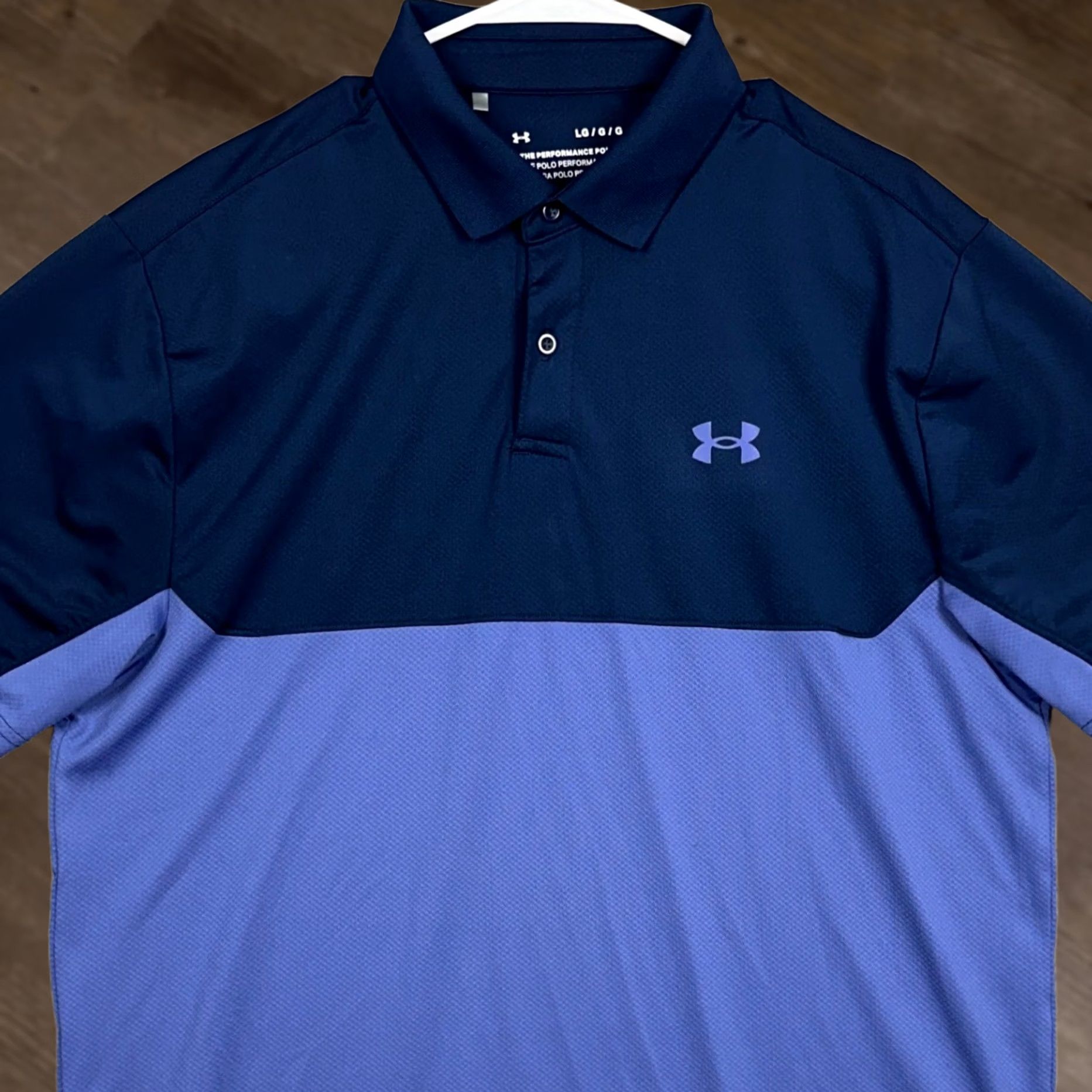 Under Armour Under Armour Mens Large Polo Navy Purple Loose Golf Rugby EUC Performance Activewear Size US L / EU 52-54 / 3 - 1 Thumbnail