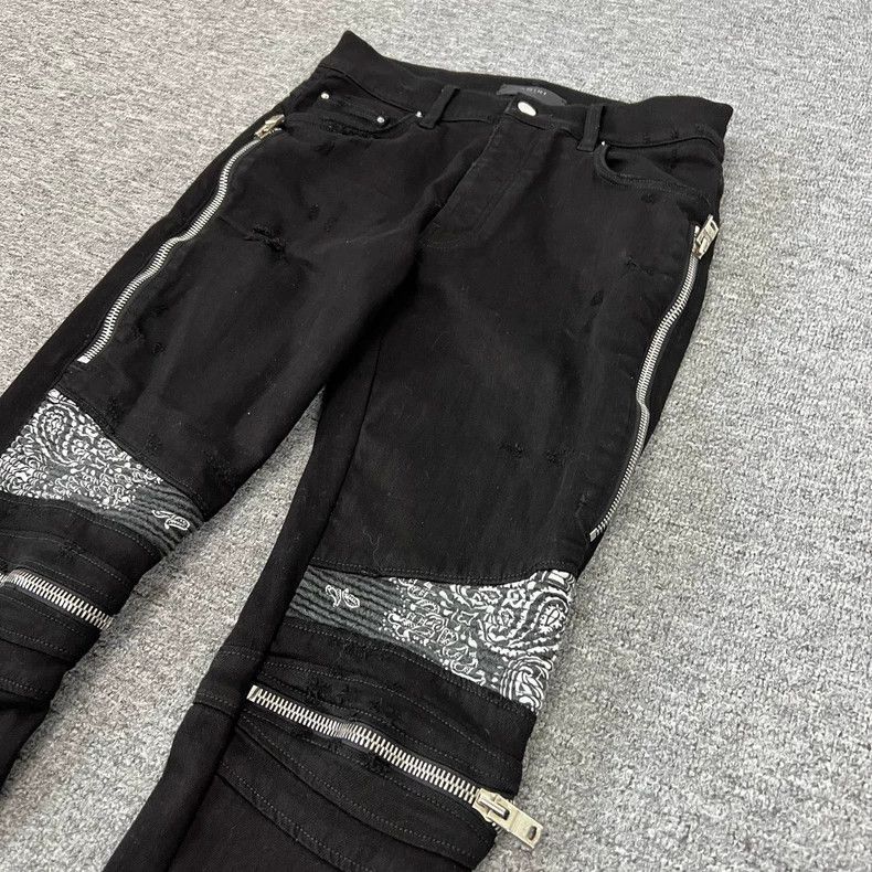 Amiri Amiri Cashew flower destruction zipper jeans 2501-Nextarrow Size US 31 - 5 Thumbnail