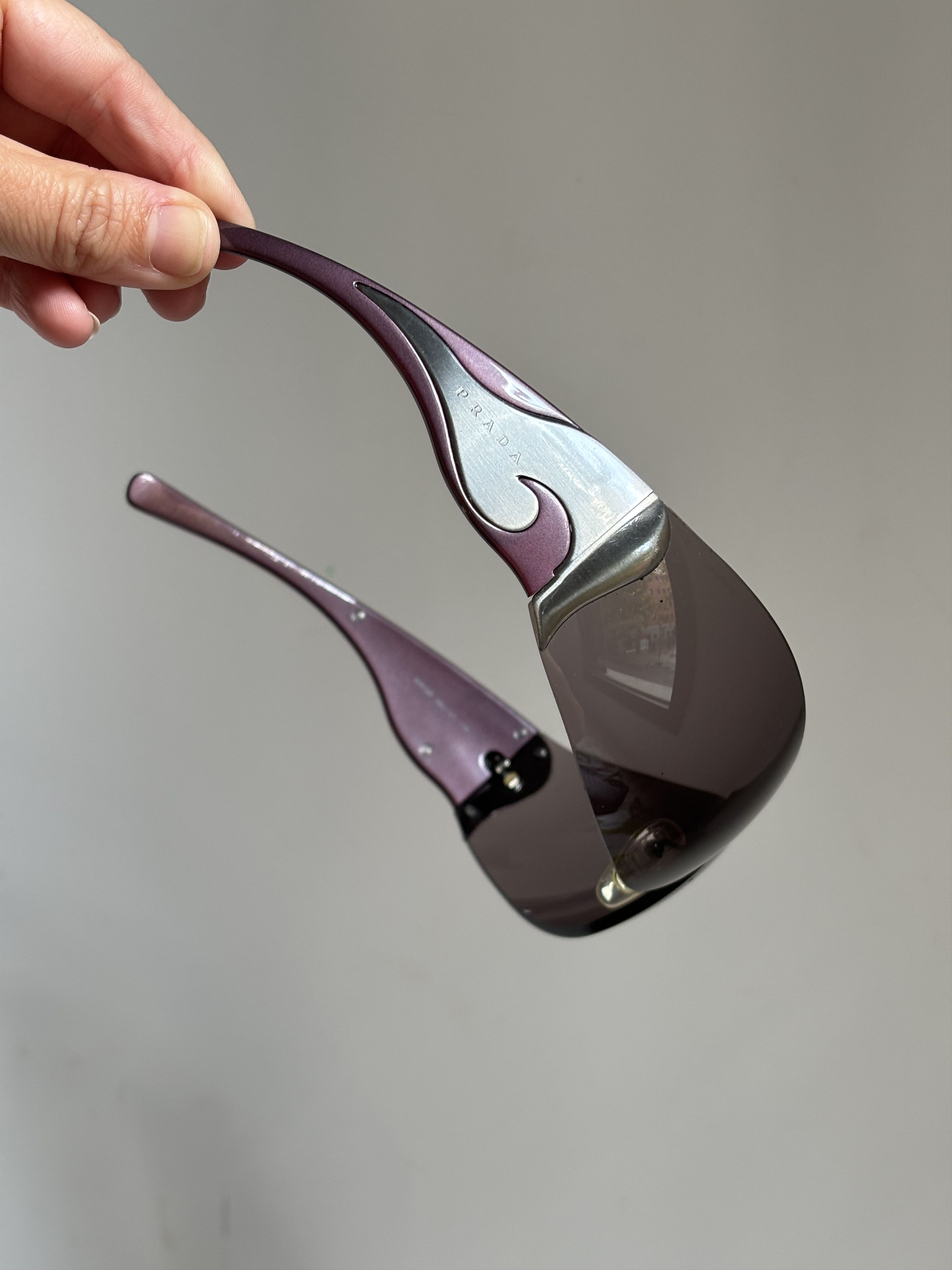 Prada PRADA Sunglasses 2004 Flame Chrome Star Mask Fire Vintage Size ONE SIZE - 5 Thumbnail