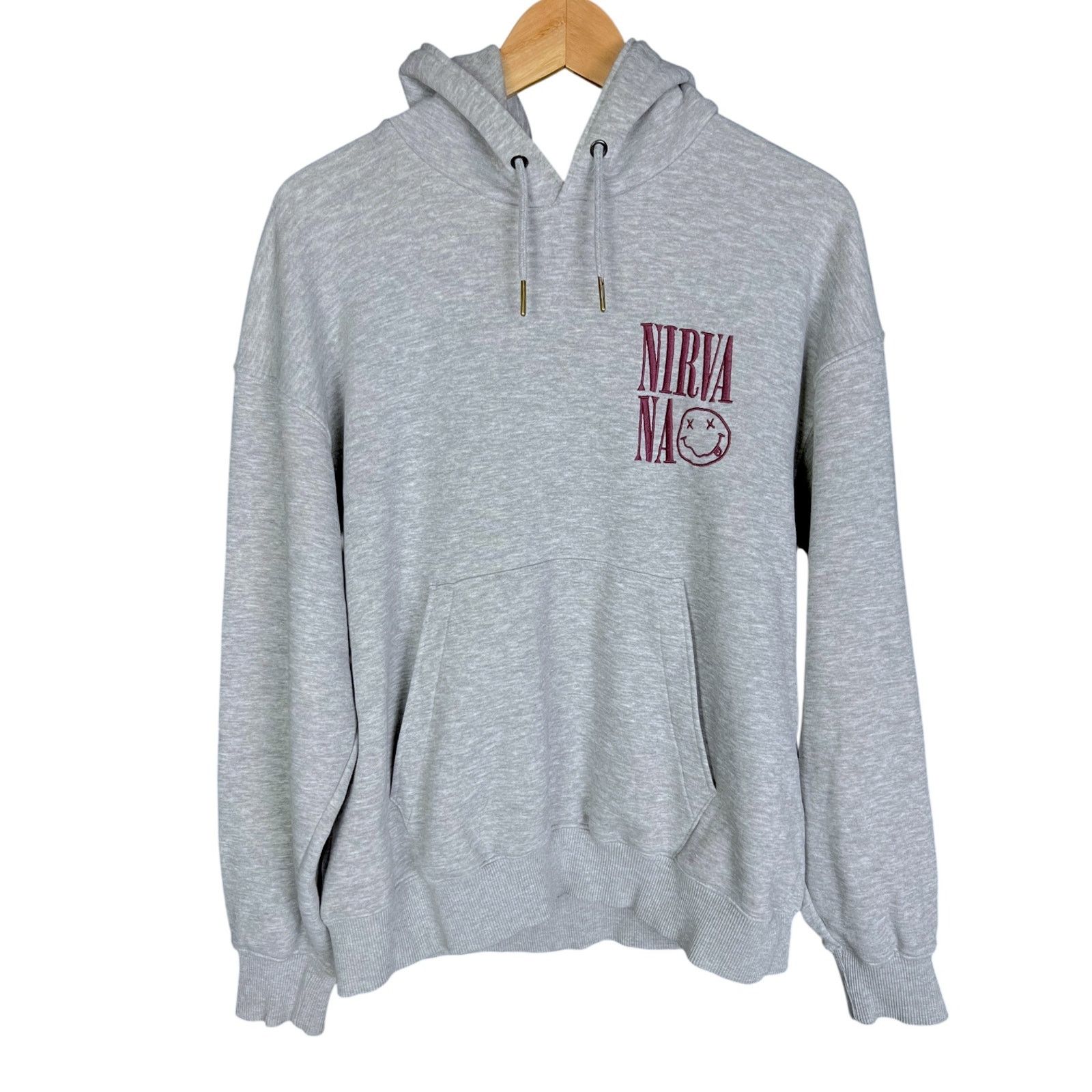 Nirvana Nirvana Authentic Men's Medium Smiley Face Gray Hoodie Size US M / EU 48-50 / 2 - 2 Thumbnail