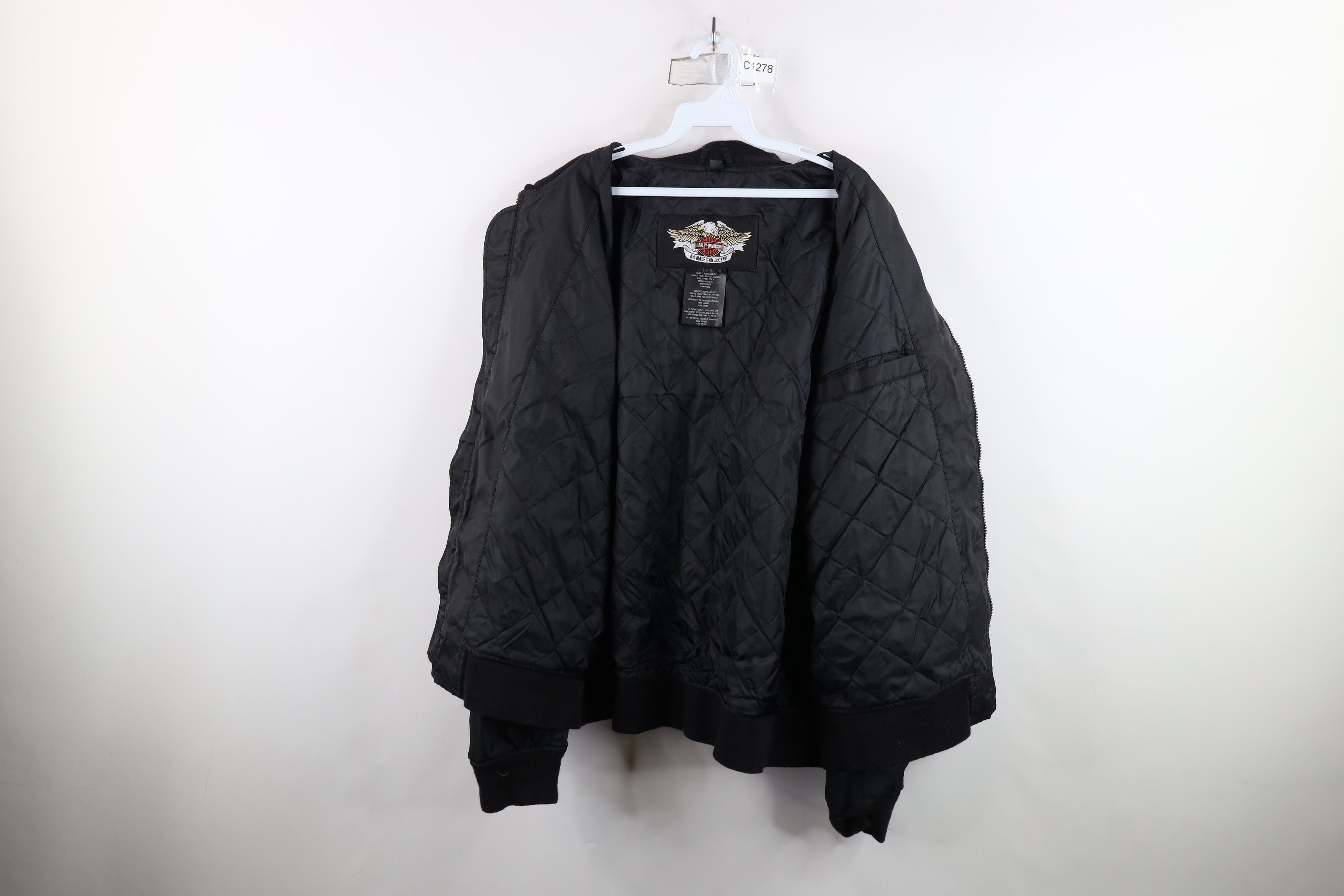 Harley Davidson × Vintage Vintage 90s Harley Davidson Spell Motorcycle Bomber Jacket Size US XL / EU 56 / 4 - 9 Thumbnail