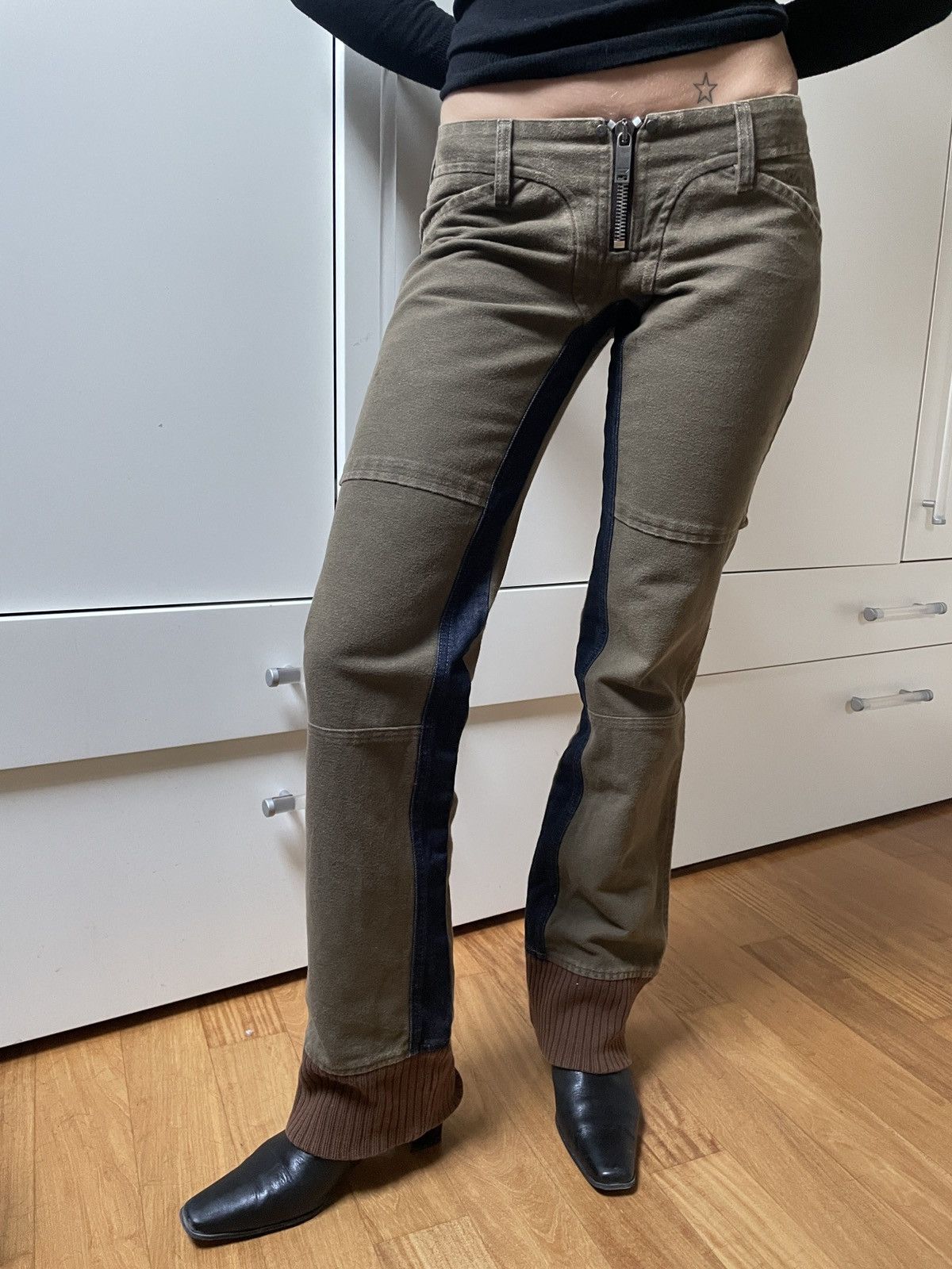 Diesel pants y2k low waist olive green