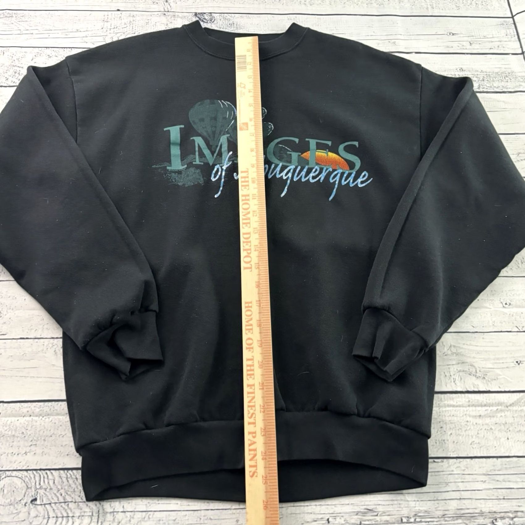 Tultex VTG Tultex Images Of Albuquerque Hot Air Balloon Crewneck Sweatshirt Mens L Black Size US L / EU 52-54 / 3 - 3 Thumbnail