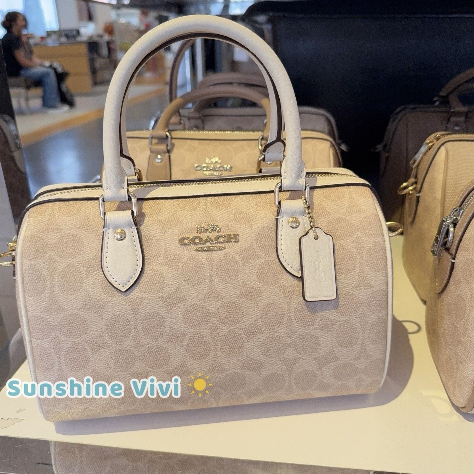 Coach NWT Coach Rowan Satchel Bag CV961 Gold/Sand/Chalk Size ONE SIZE - 1 Thumbnail