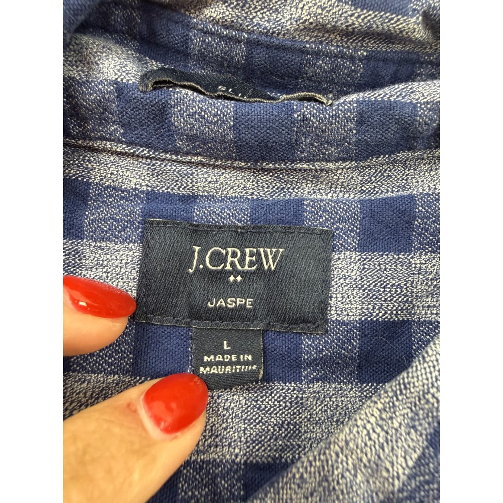 J.Crew J.Crew Shirt Mens Large Blue Check Jaspe Slim Fit Long Sleeve Button Down Casual Size US L / EU 52-54 / 3 - 3 Thumbnail