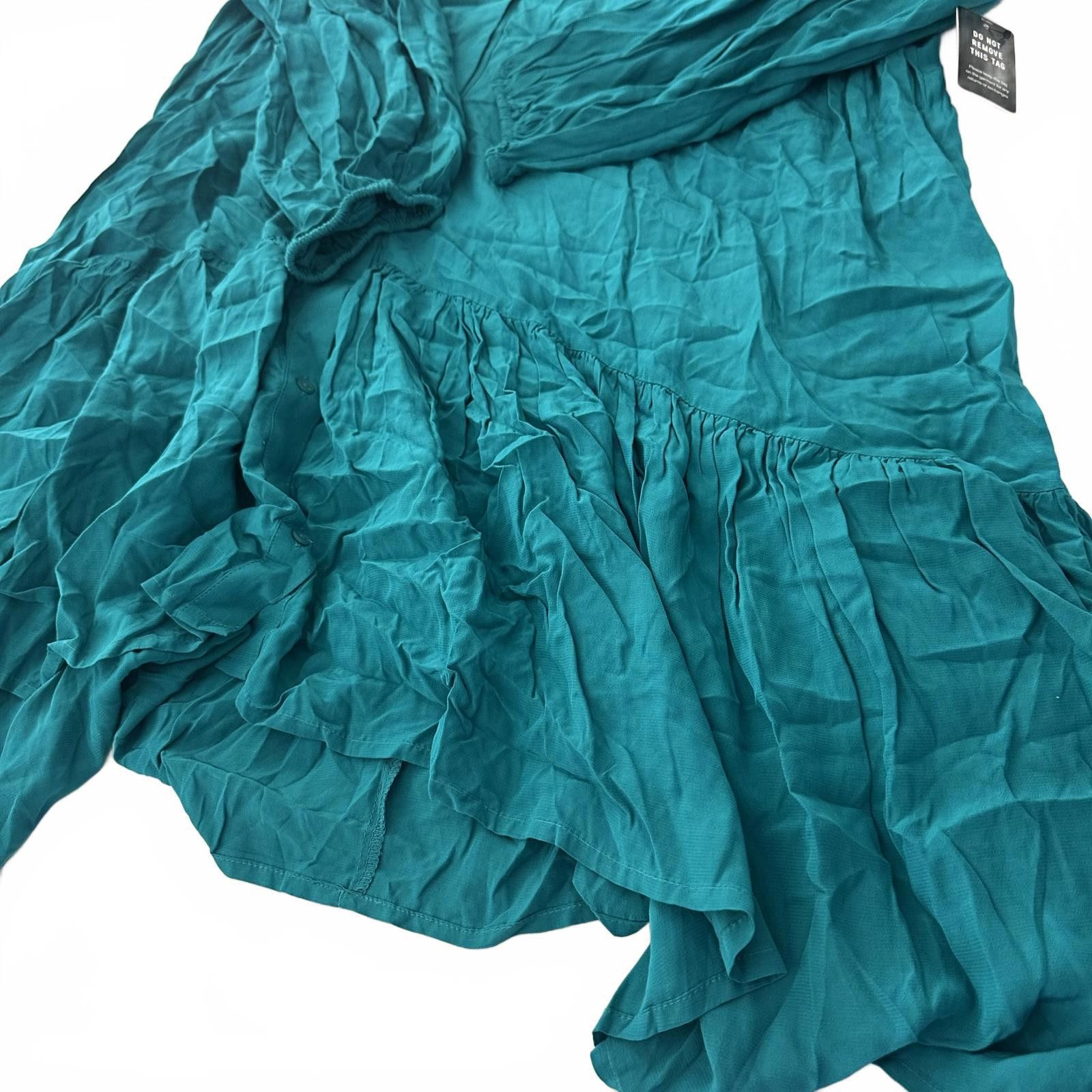 Express Express Stylish Teal Button-Up Dress Size XL / US 12-14 / IT 48-50 - 6 Thumbnail