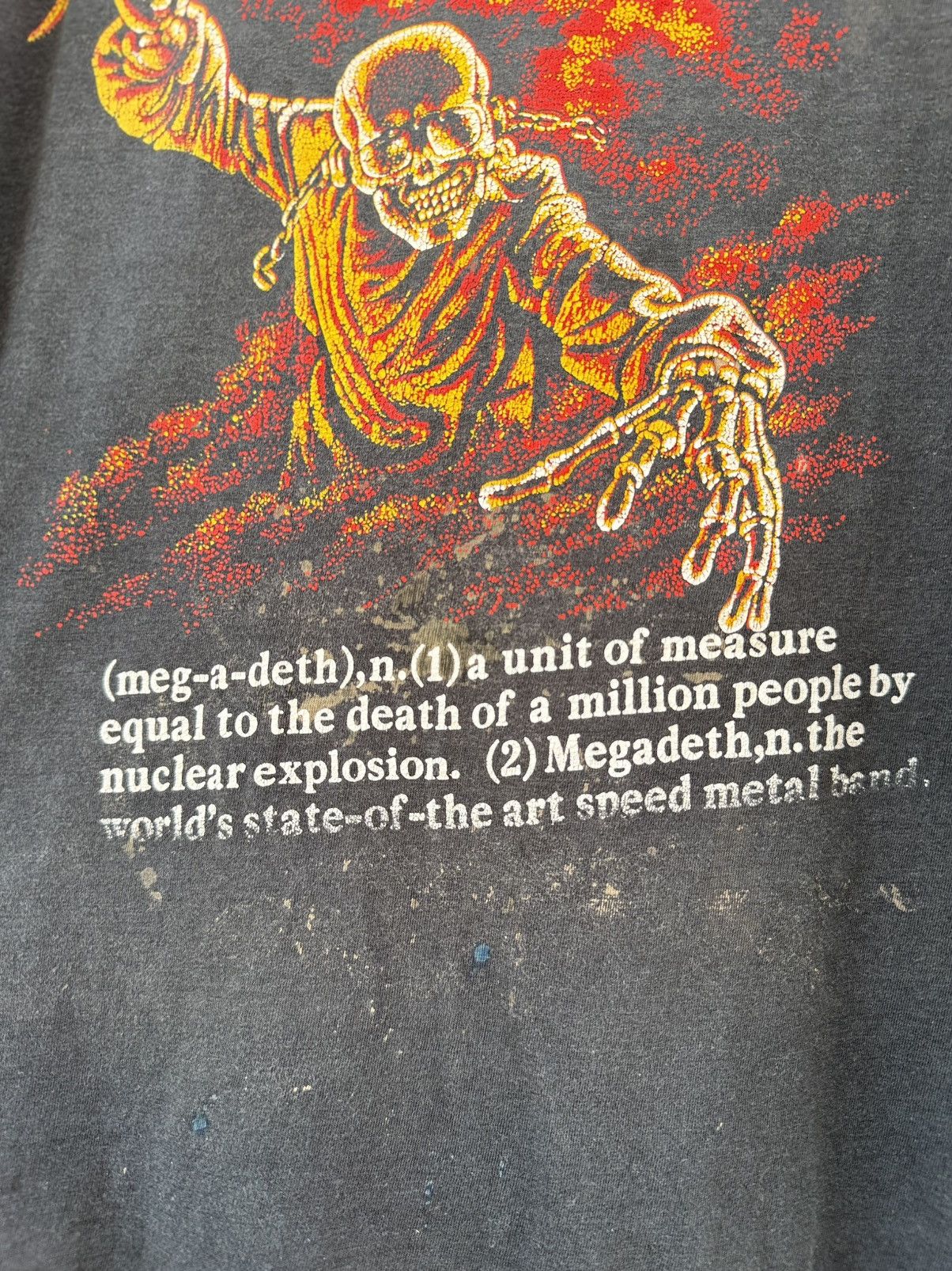 Band Tees Thrashed Vintage 80s Megadeth Heavy Metal Faded Promo Tee Size US M / EU 48-50 / 2 - 3 Thumbnail