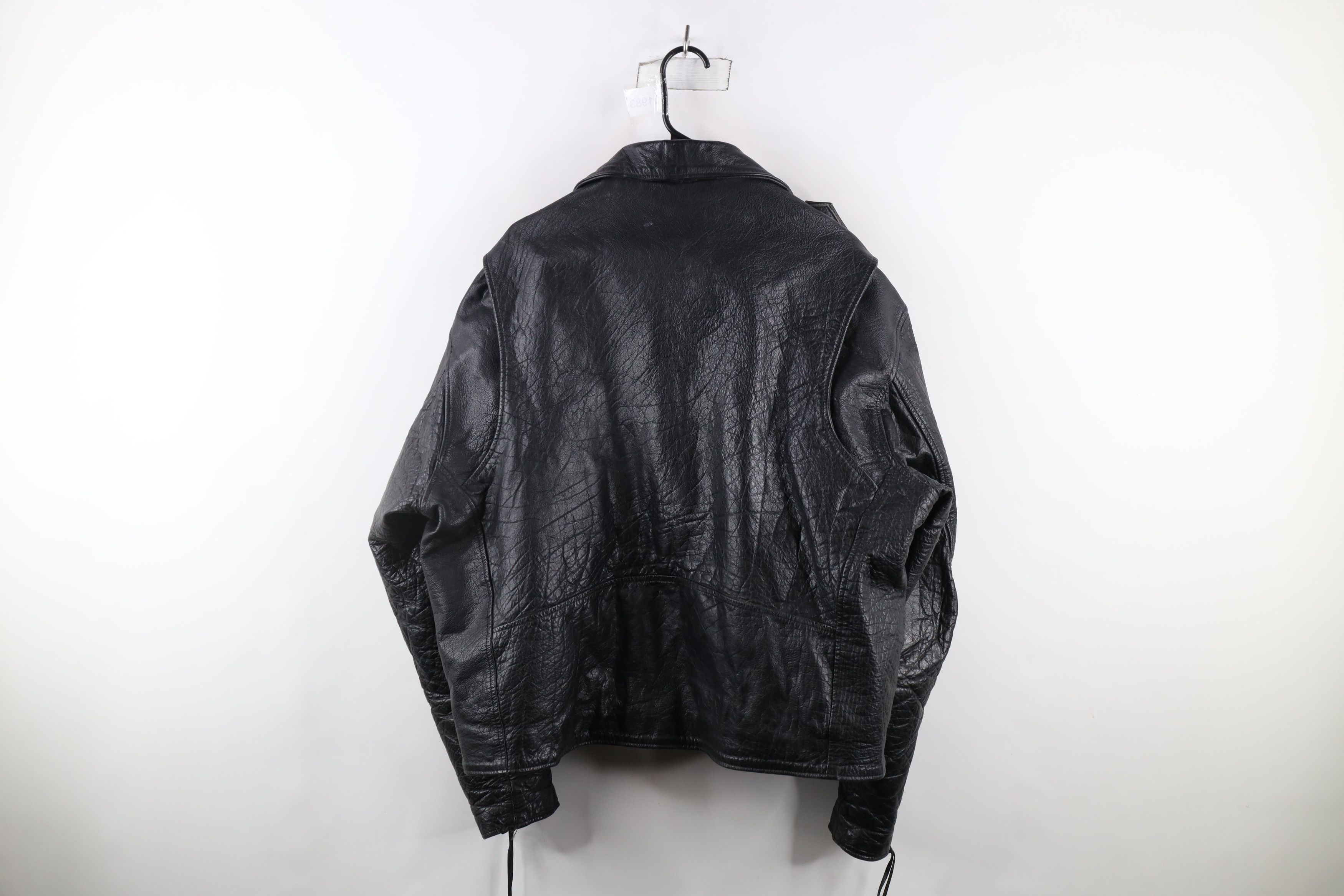 Vintage Vintage 90s Streetwear Leather Motorcycle Jacket Black Size US L / EU 52-54 / 3 - 17 Thumbnail