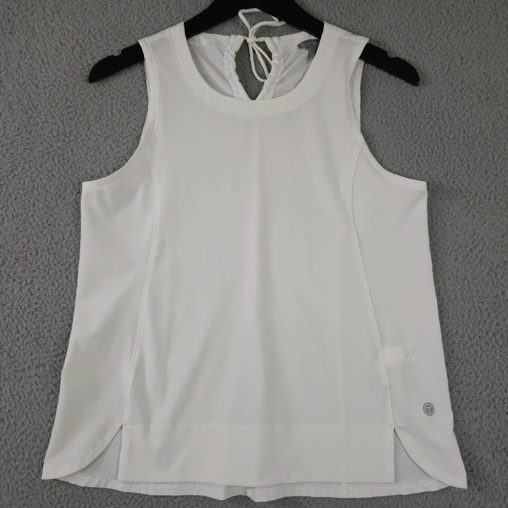 Talbots T By Talbots Shirt Womens P Small White Keyhole Tie Neck Sleeveless Performance Shirt Size XXS / US 00 / IT 34 - 2 Thumbnail