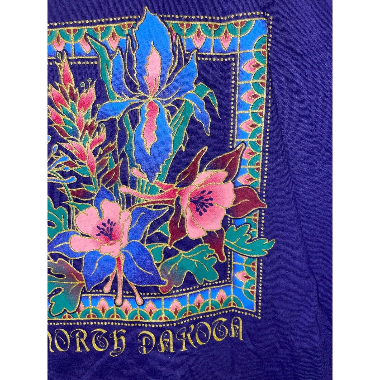 Jerzees Vintage Wildflower Shirt North Dakota Wild Flower Tee VTG L Size US L / EU 52-54 / 3 - 4 Thumbnail