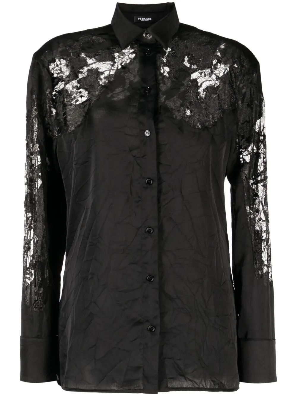Versace o1y0226 Solid Color Shirt in Black Size S / US 4 / IT 40 - 1 Thumbnail