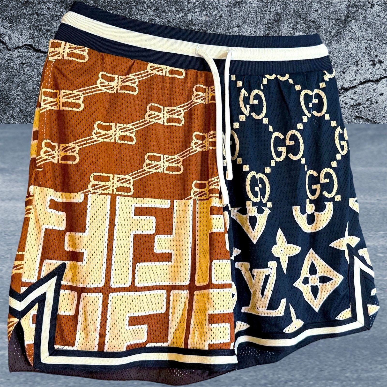 Market •NWT• SECRET CLUB OVERSIZED MONOGRAM MESH SHORTS size Large Size US 33 - 1 Thumbnail