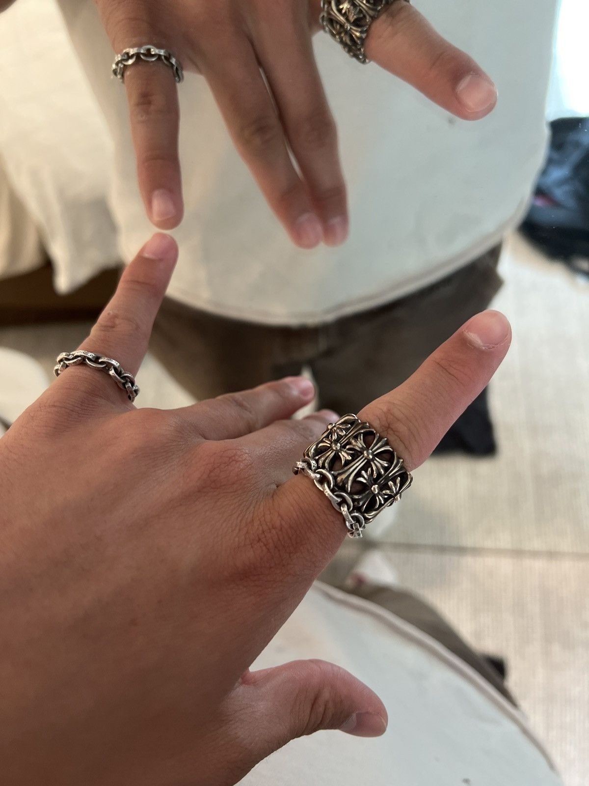 Chrome Hearts Chrome hearts paper chain ring size 9.5 | Grailed