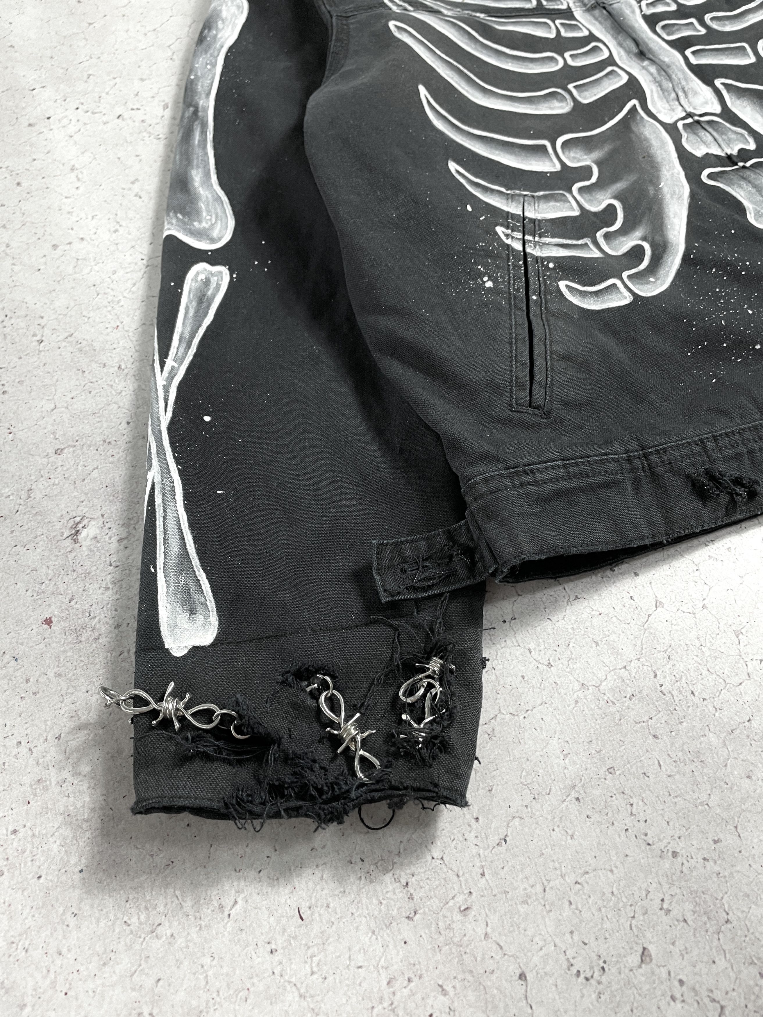 Other SKELETON 1OF1 HEAVY HAND PAINTED Y2K ROCK PUNK GOTHIC Size US XL / EU 56 / 4 - 4 Thumbnail