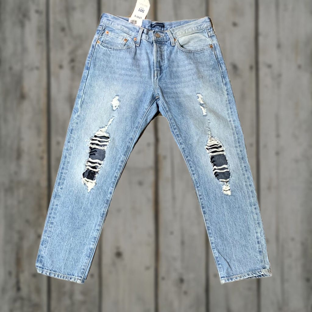 Levi's Levi's 501 Taper Women's Mid Rise Selvedge Jeans Blue 29x27 Big E Size 29" - 1 Thumbnail