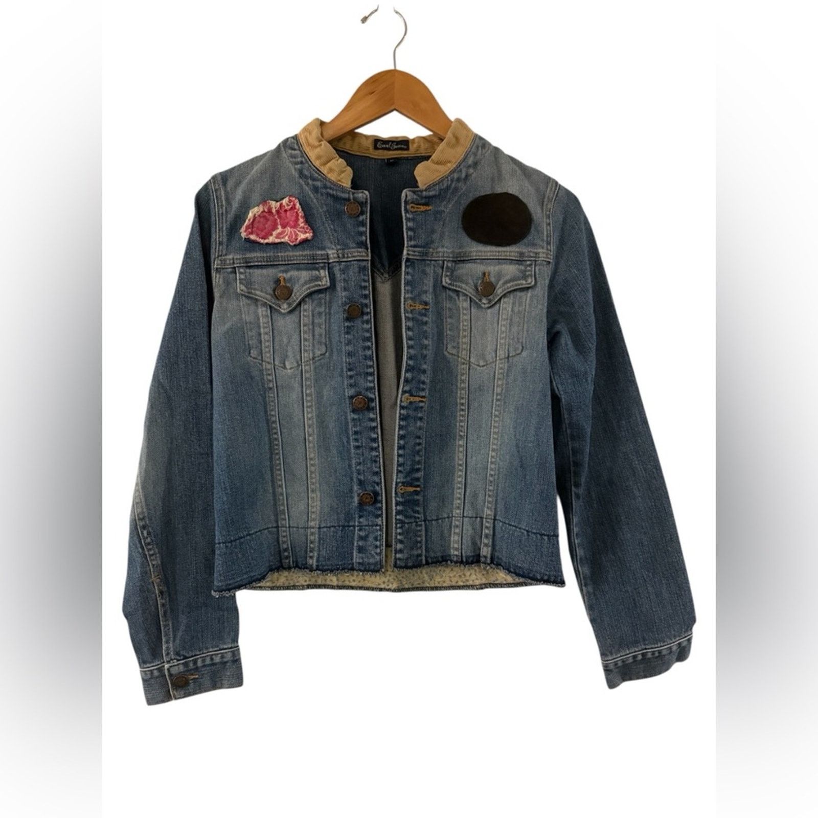 Vintage Earl Jean Crop Denim Jacket Western Americana Patchwork Y2K Size M / US 6-8 / IT 42-44 - 1 Thumbnail
