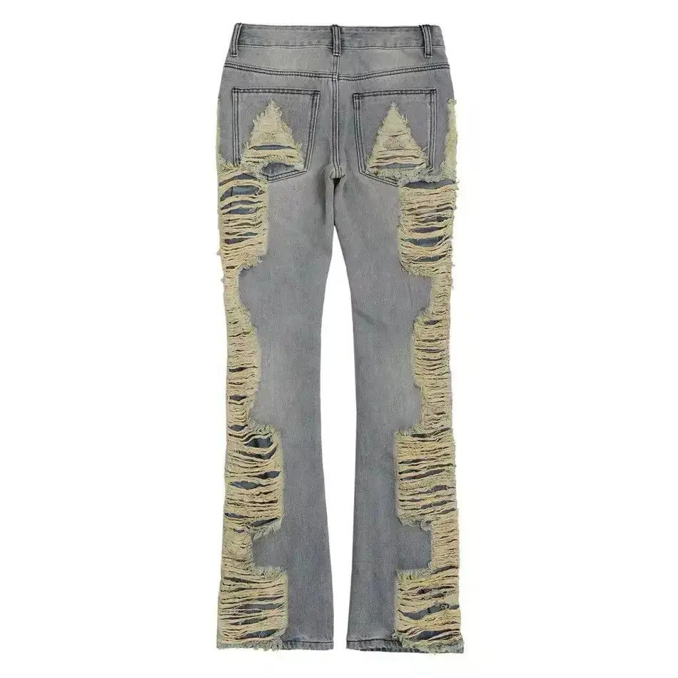 Japanese Brand Hip hop damaged ripped faded flared hole jeans Size US 32 / EU 48 - 6 Thumbnail