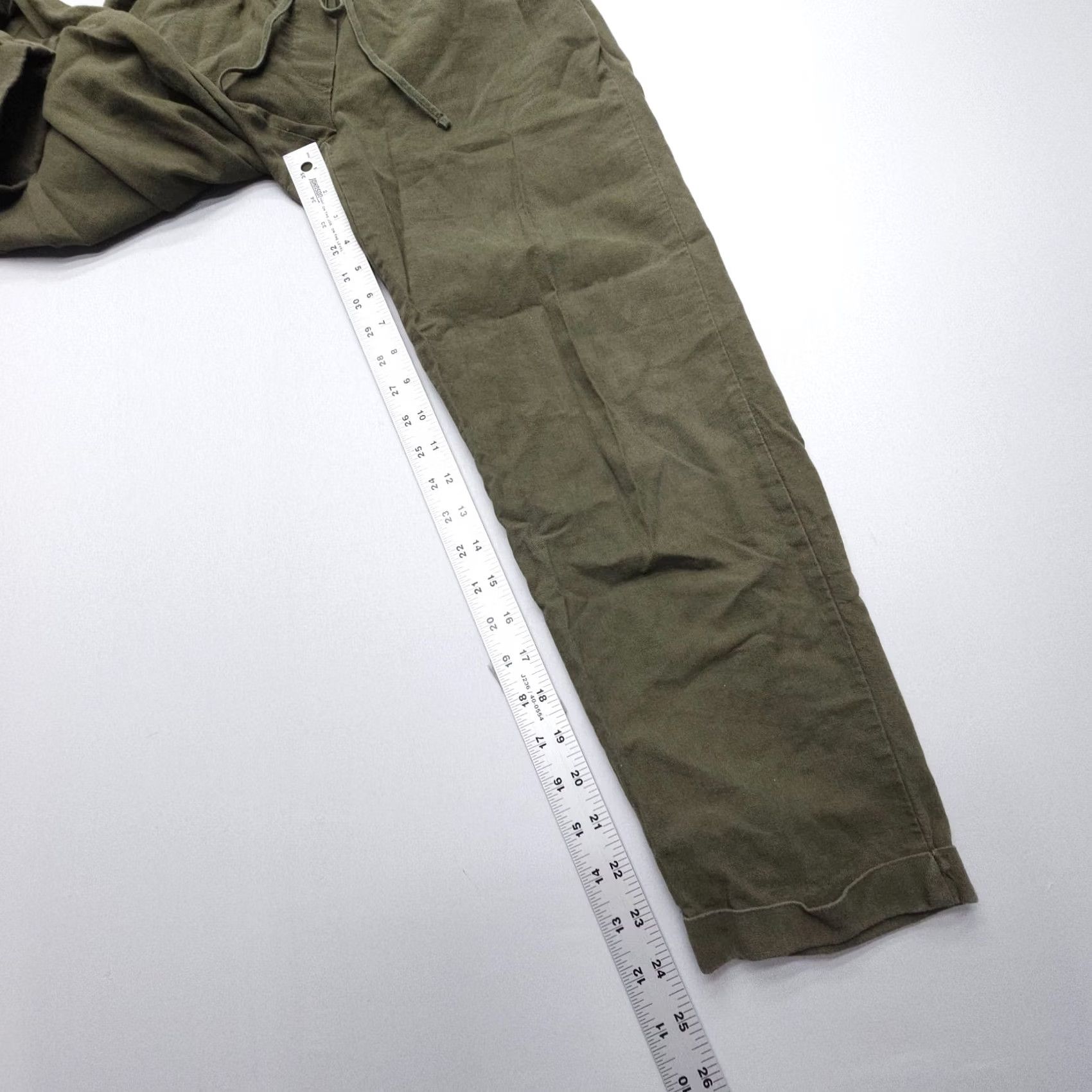 J.Crew J.CREW Linen Cotton Cropped Joggers Pants Womens 2 Green Pull On Casual 90s Theme USA Size 26" / US 2 / IT 38 - 6 Thumbnail