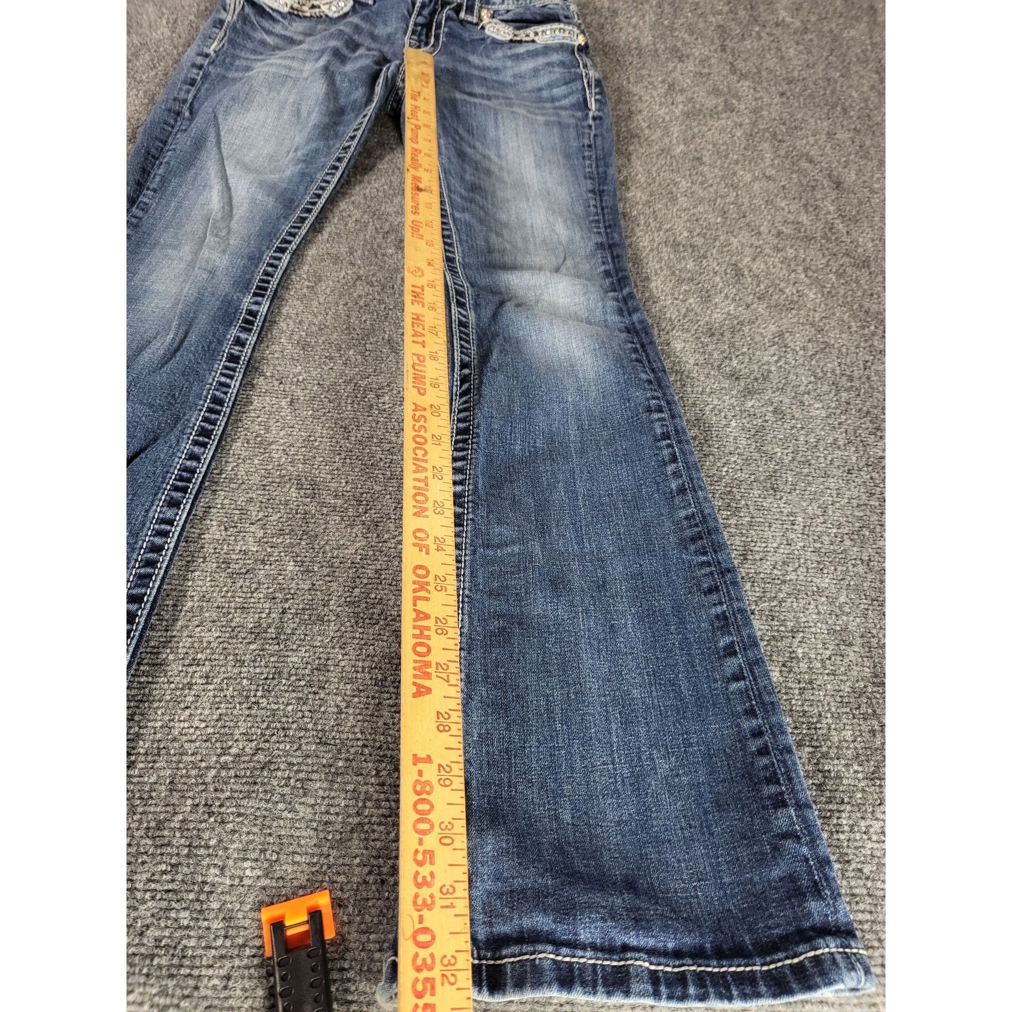 Miss Me Miss Me Signature Boot Jeans Women Sz 26 Rhinestone Blue Den Size 26" / US 2 / IT 38 - 2 Thumbnail