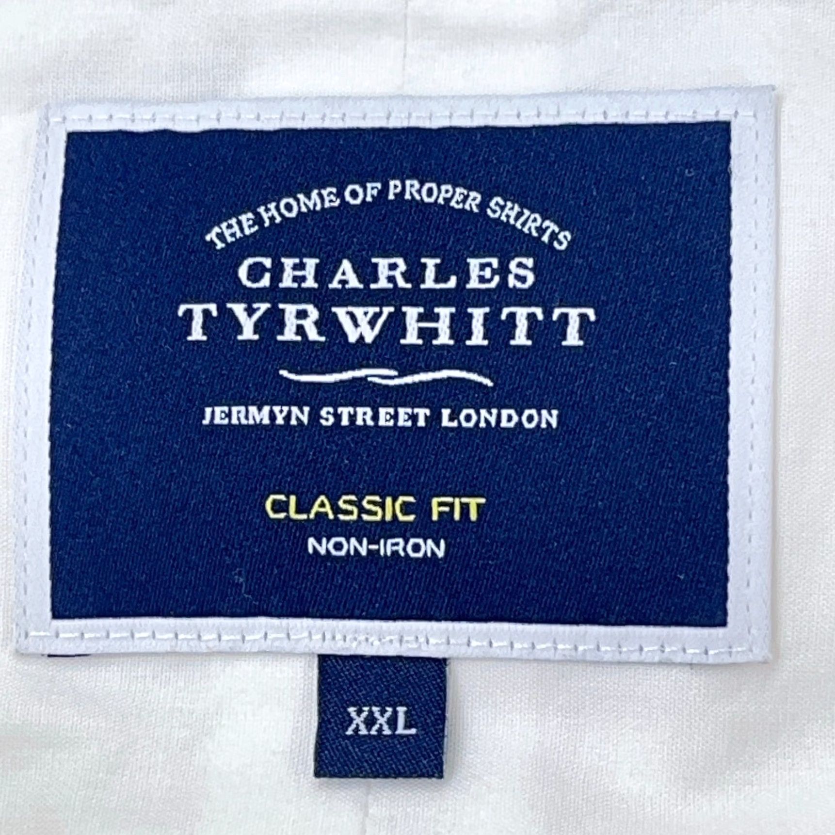 Charles Tyrwhitt VINTAGE Charles Tyrwhitt Shirt Men XXL 2XL White Button Up Dress Poplin Classic Fit Bird Size 48R - 4 Thumbnail