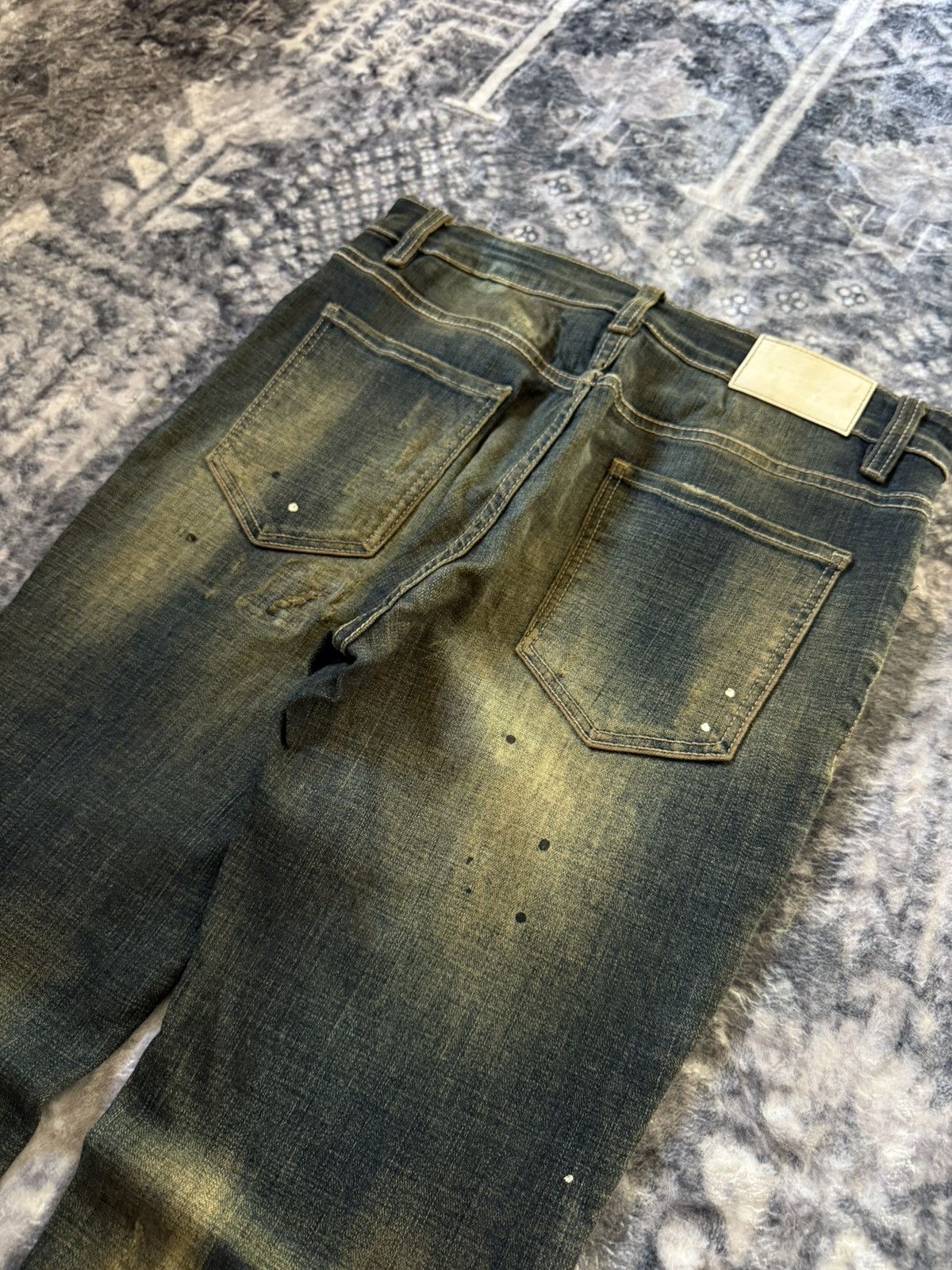 Hysteric Glamour Semantic Design Japan Mud Wash Distressed Tapered Jeans Size US 30 / EU 46 - 14 Thumbnail