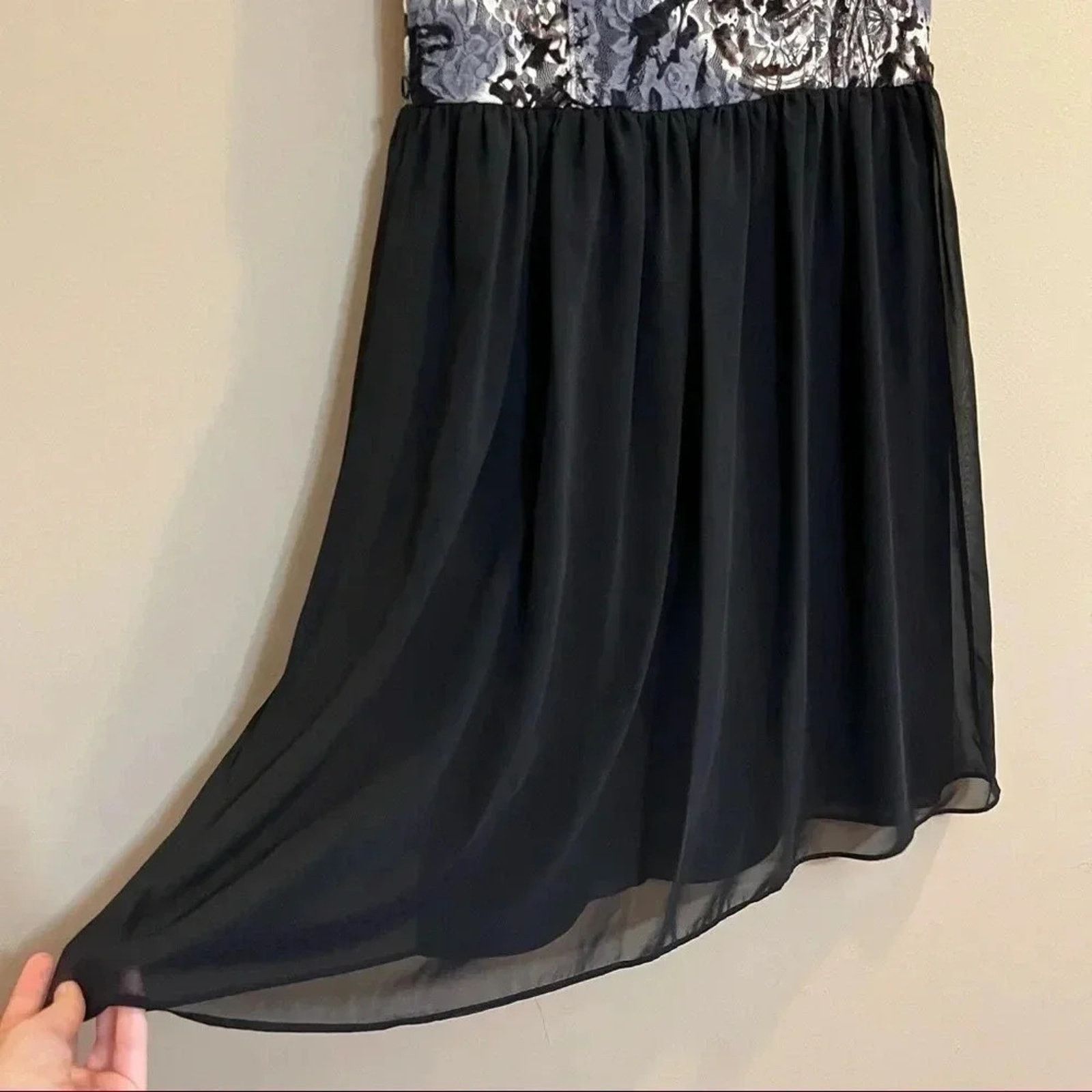 Other AB Studio Floral Fit & Flare Dress SZ 8 Black Sleeveless Size M / US 6-8 / IT 42-44 - 3 Thumbnail