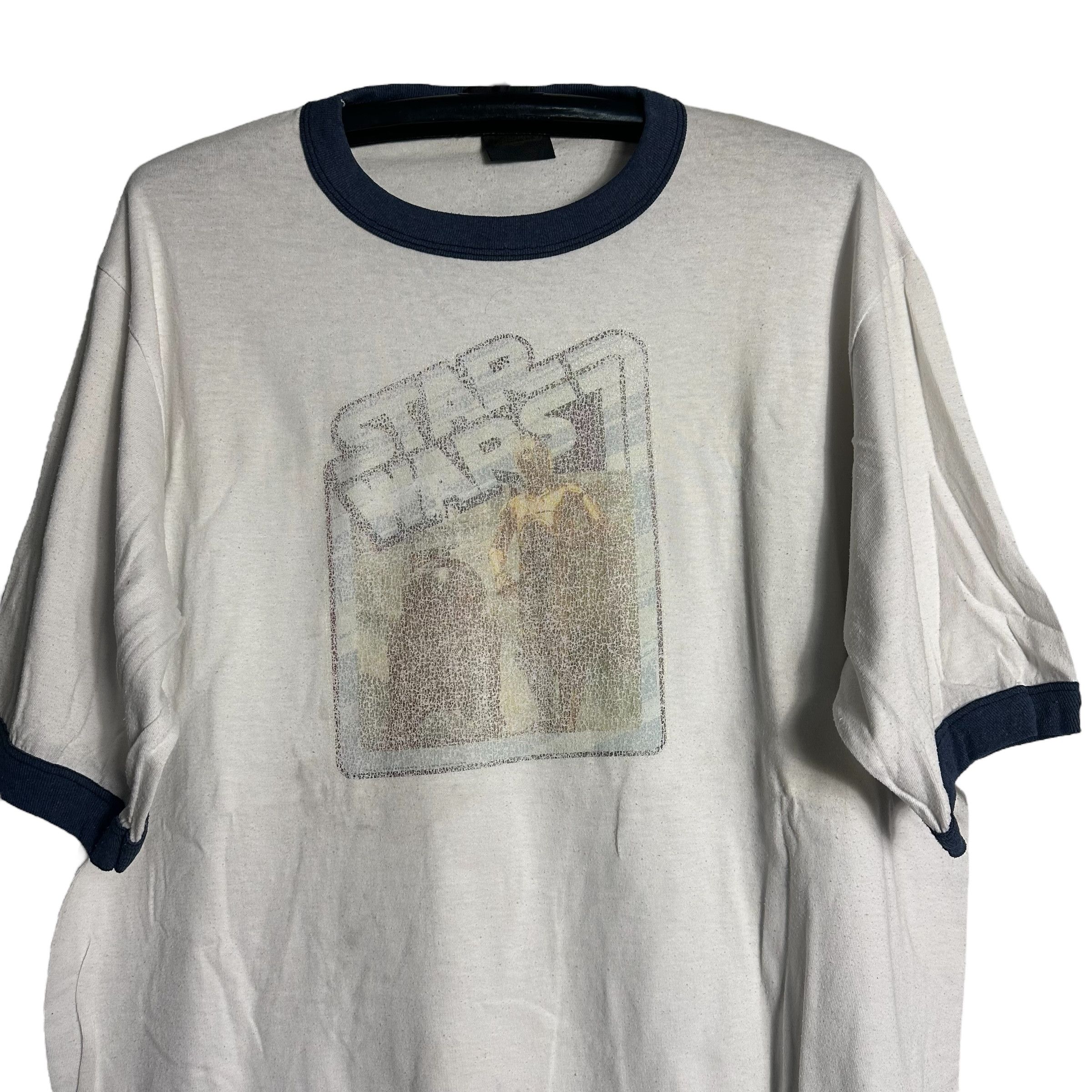Star Wars 🔥RARE🔥Vintage 90s Star Wars Movie Iron On Ringer T-shirt Size US XL / EU 56 / 4 - 2 Thumbnail