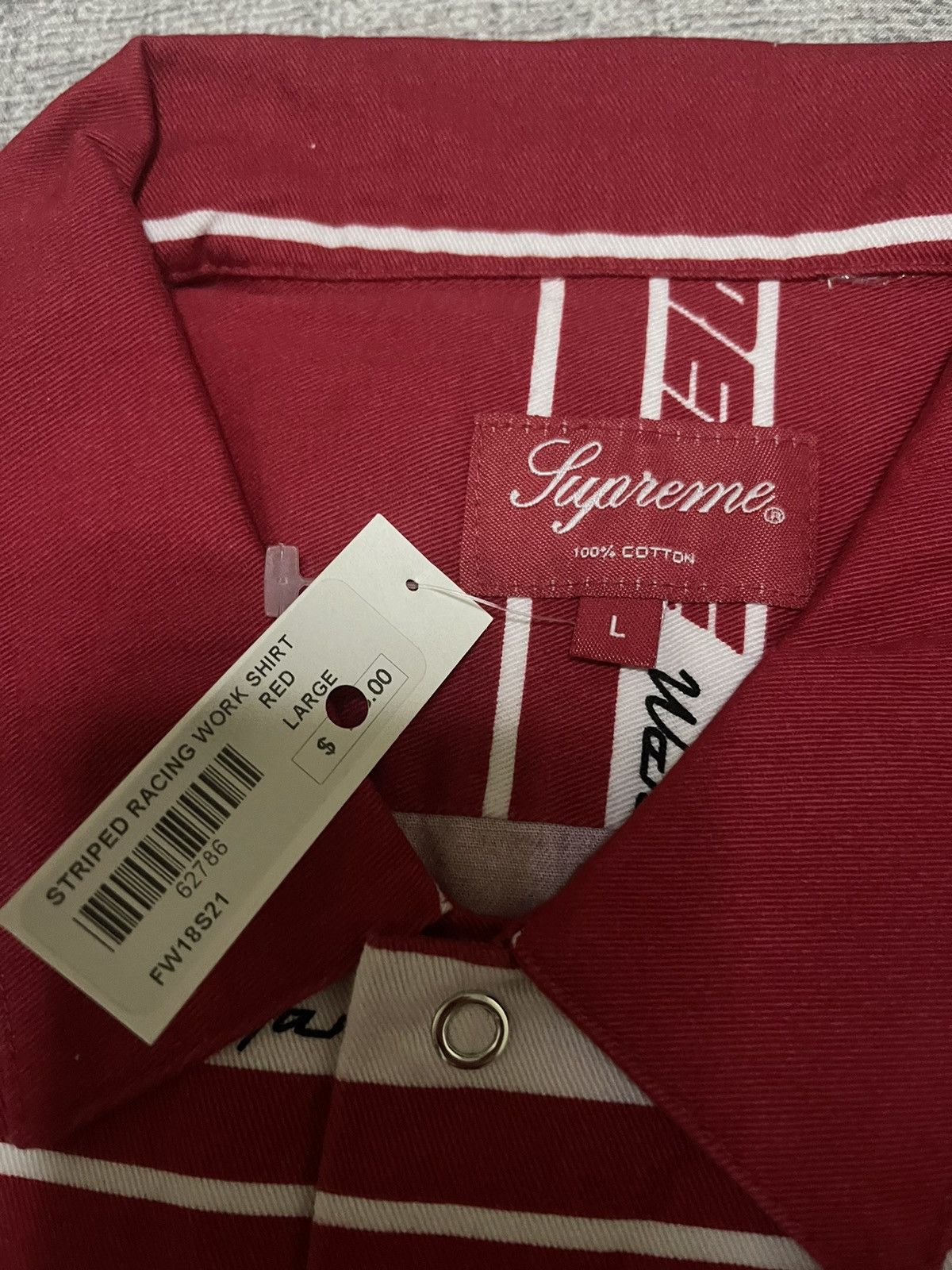 Supreme Supreme striped racing work shirt Size US L / EU 52-54 / 3 - 4 Thumbnail