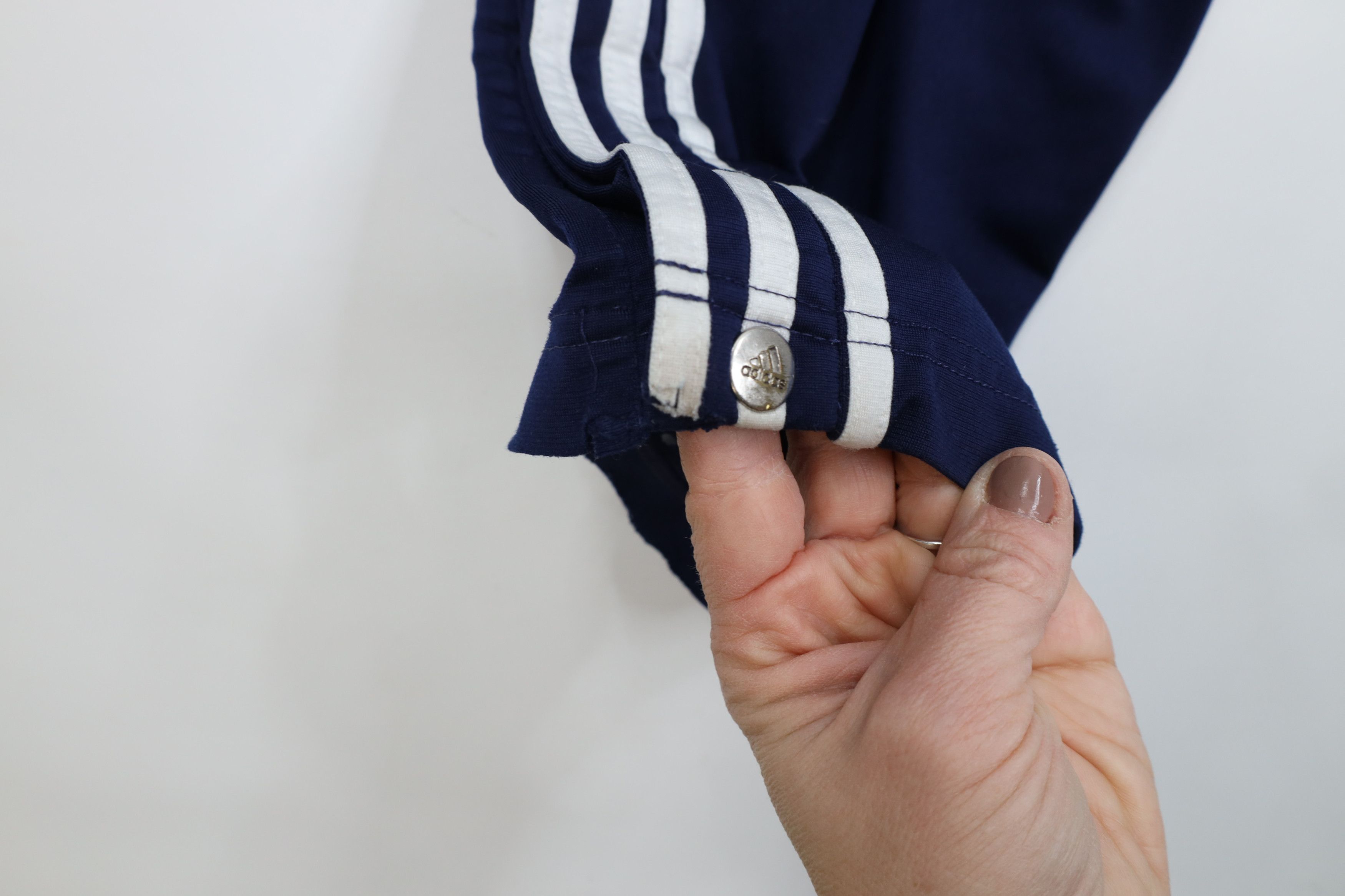 Adidas Vintage 90s Adidas Striped Wide Leg Tearaway Pants Blue Size US 32 / EU 48 - 5 Thumbnail