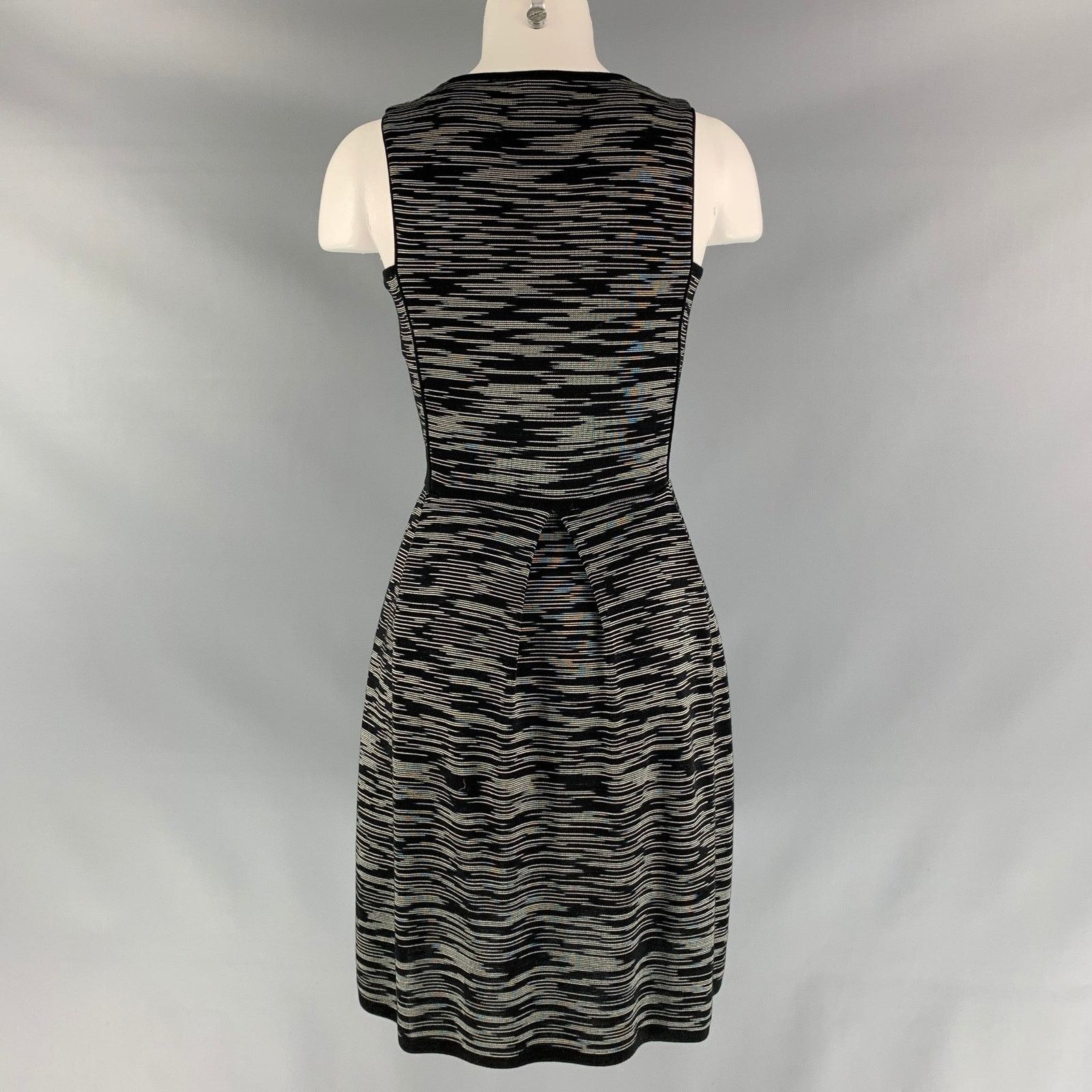 Other M MISSONI Size 4 Black White Knit A-Line Dress Size S / US 4 / IT 40 - 3 Thumbnail