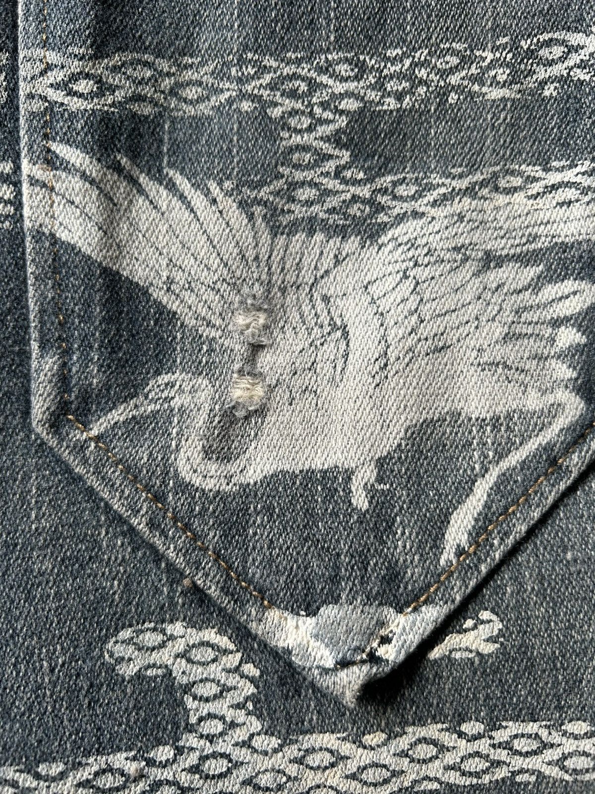 Kapital Karakuri Tamashii Inspired Japanese Distressed Denim Jeans Size US 31 - 12 Thumbnail