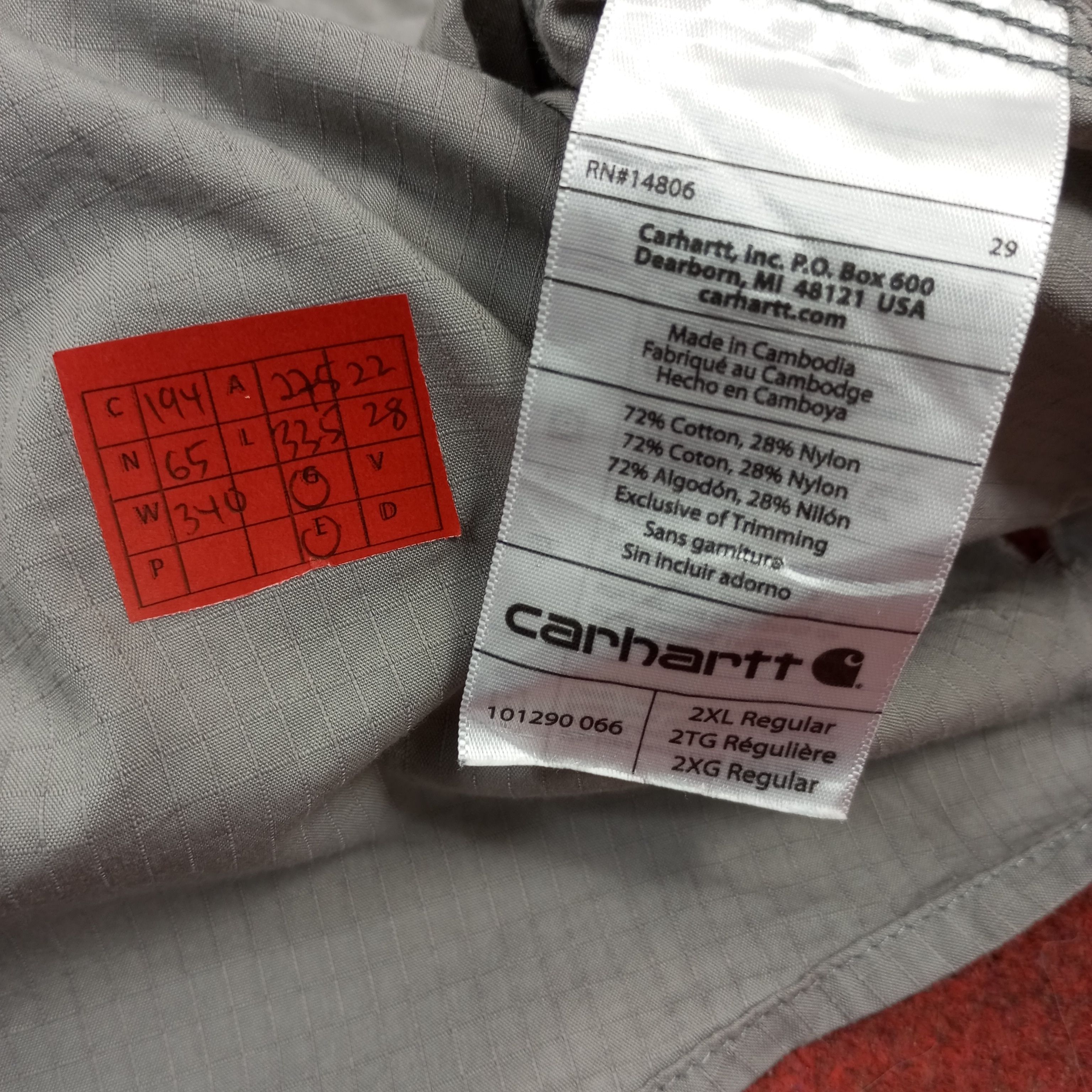 Carhartt × Vintage Carhartt Casual Style Small Logo Design Shirt Distressed Size US XXL / EU 58 / 5 - 10 Thumbnail