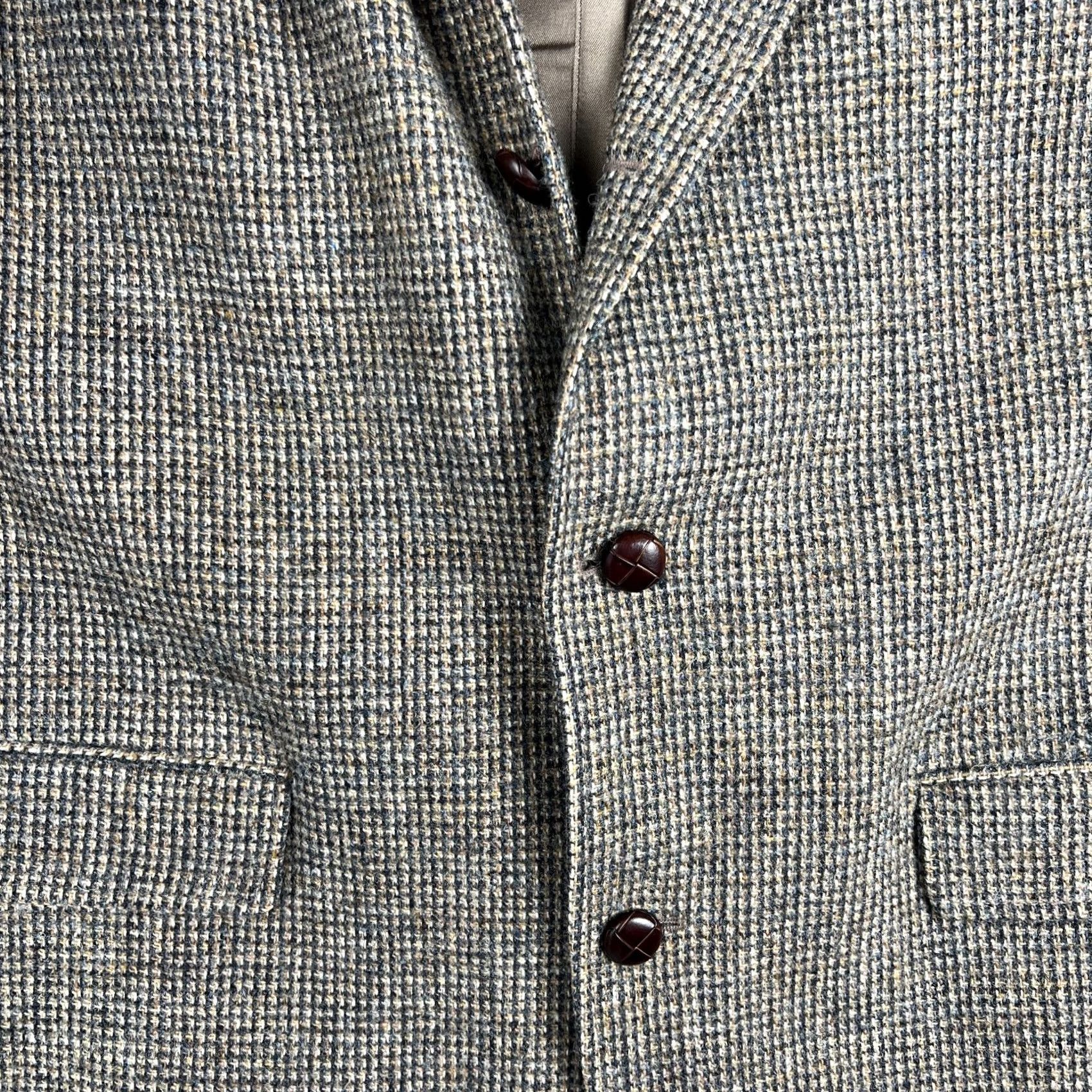 Orvis VINTAGE Orvis Harris Tweed Wool Sport Coat Blazer 42L Beige Preppy Mens Size 42R - 4 Thumbnail