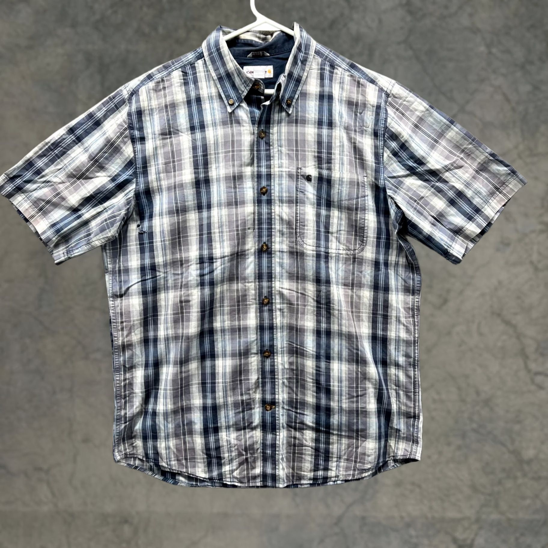 Carhartt VINTAGE Carhartt Shirt Mens L Blue Plaid Button-Down Relaxed Bellvue Outdoors Size US L / EU 52-54 / 3 - 1 Thumbnail